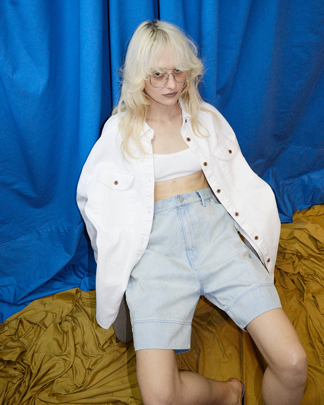 Relaxed Denim Half Pants