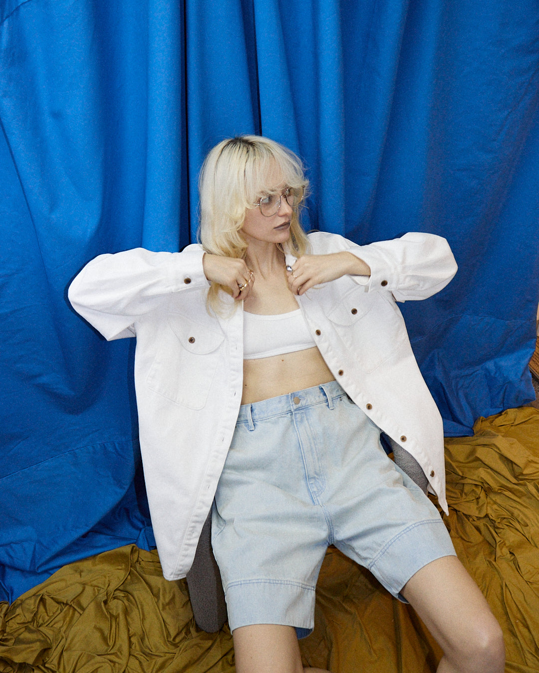 Relaxed Denim Half Pants