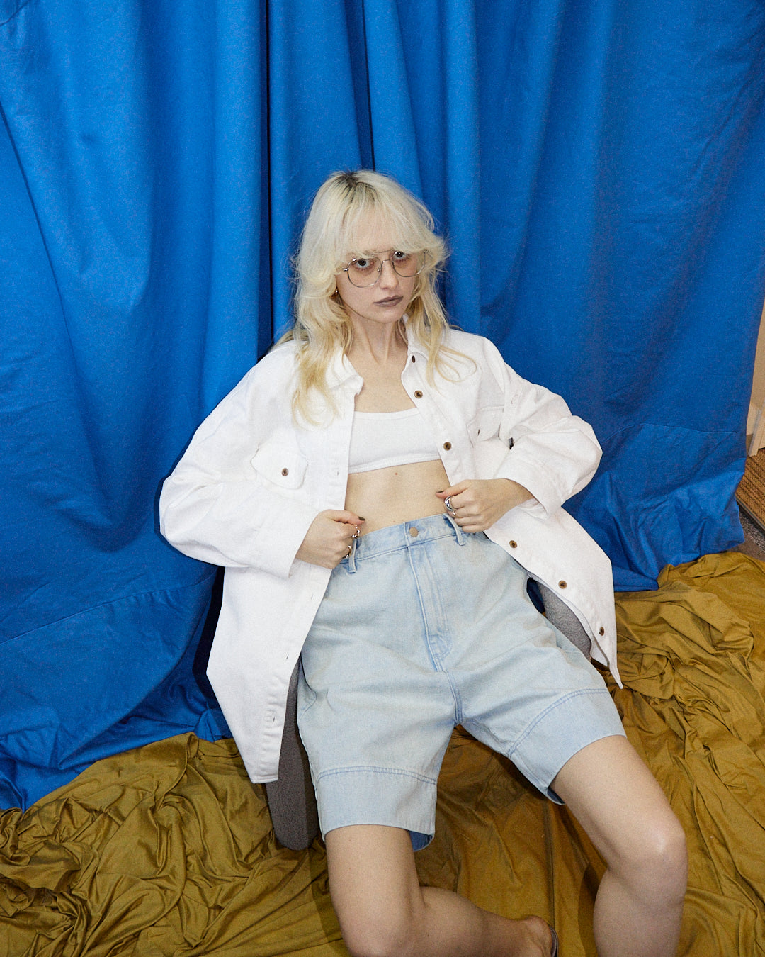 Relaxed Denim Half Pants