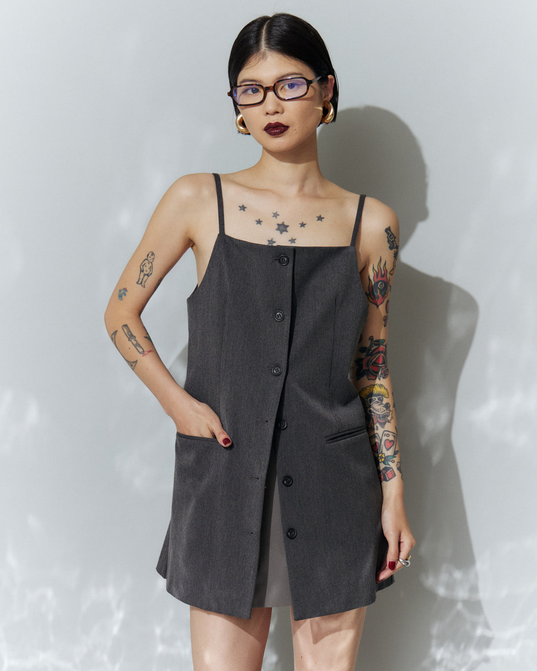 Front Button Back Design Camisole Top