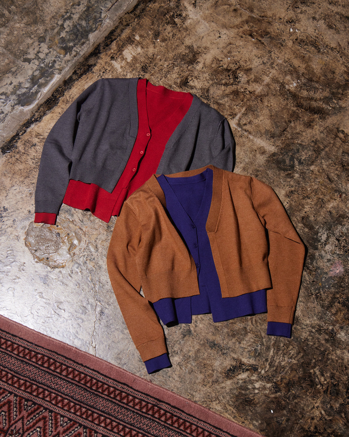 Contrast Cut Knit Cardigan
