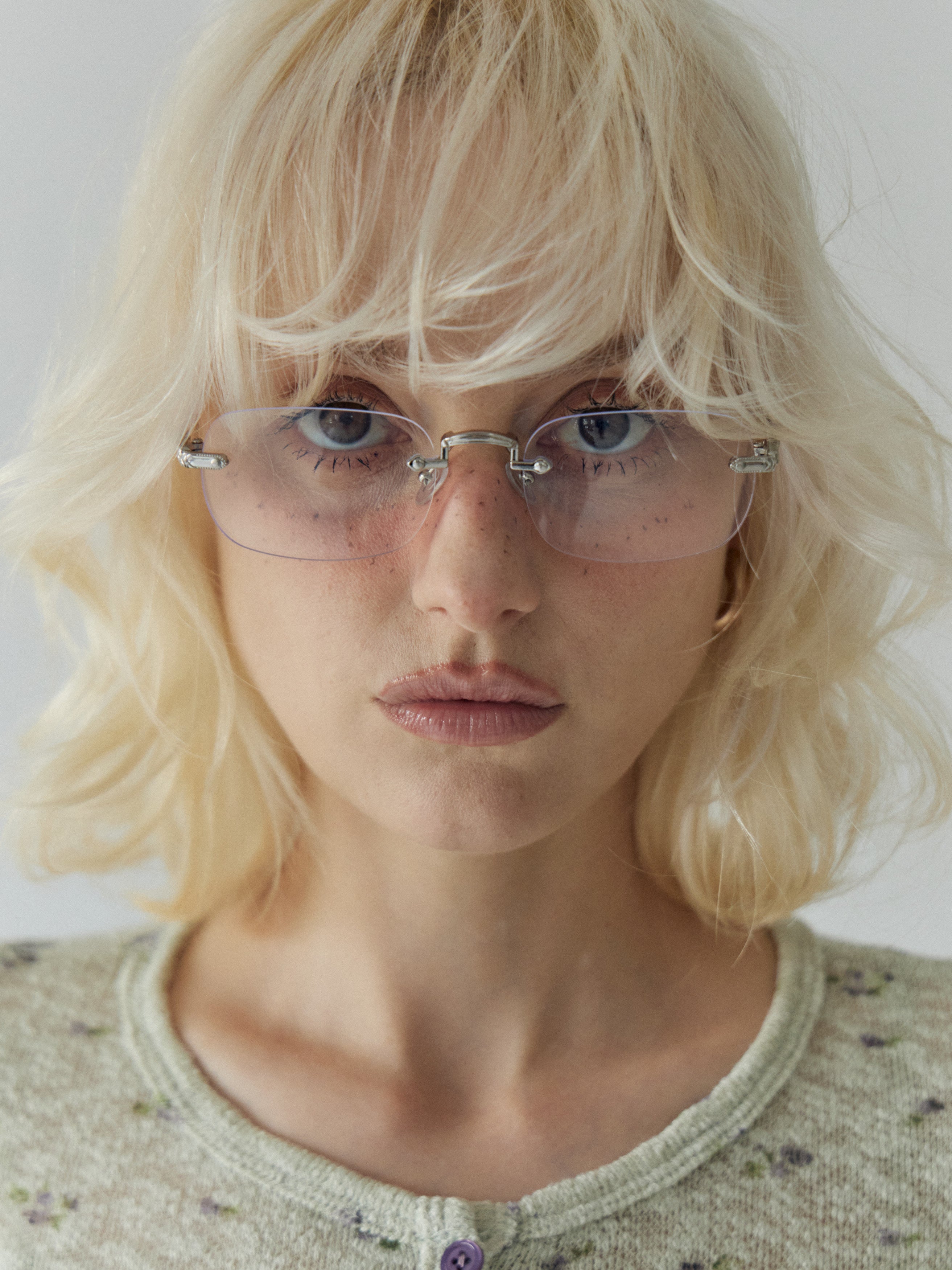 【W.E.Y】Edge Vein Rimless Glasse