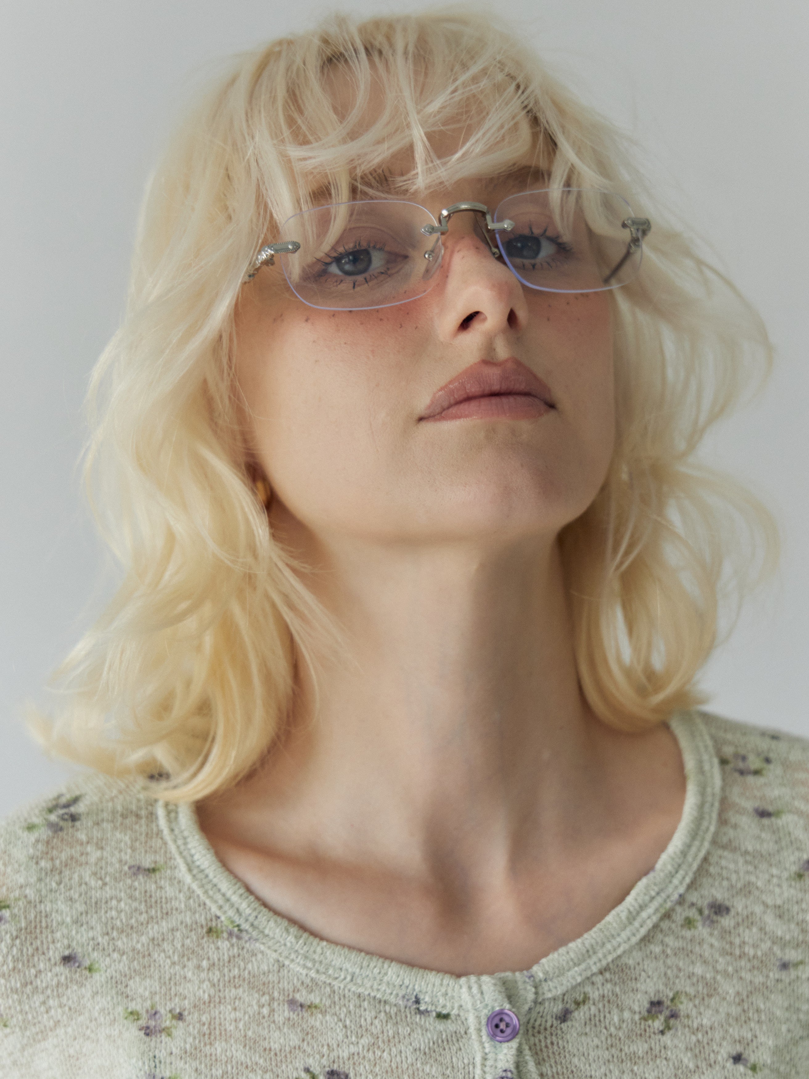 【W.E.Y】Edge Vein Rimless Glasse