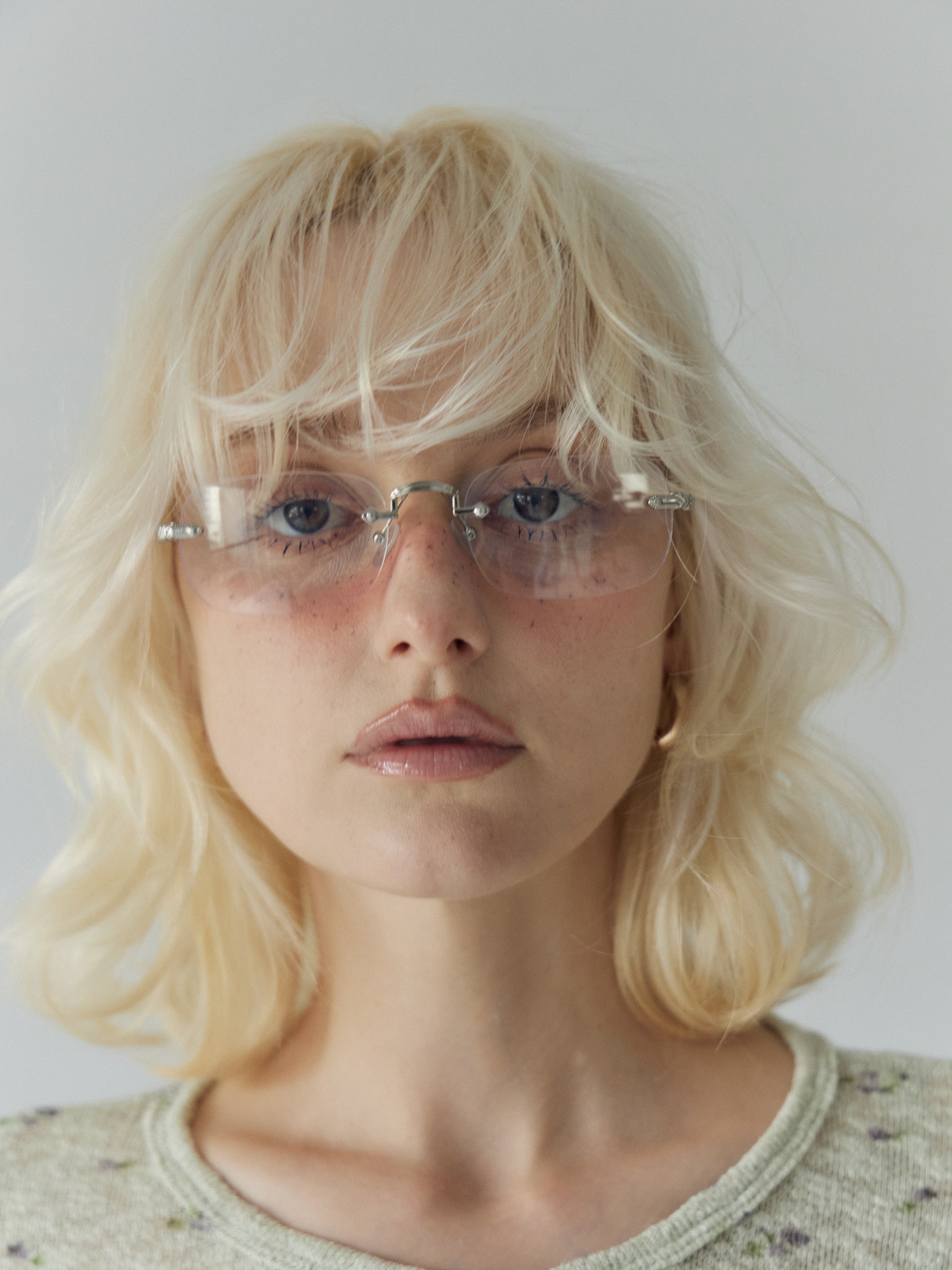 【W.E.Y】Edge Vein Rimless Glasse