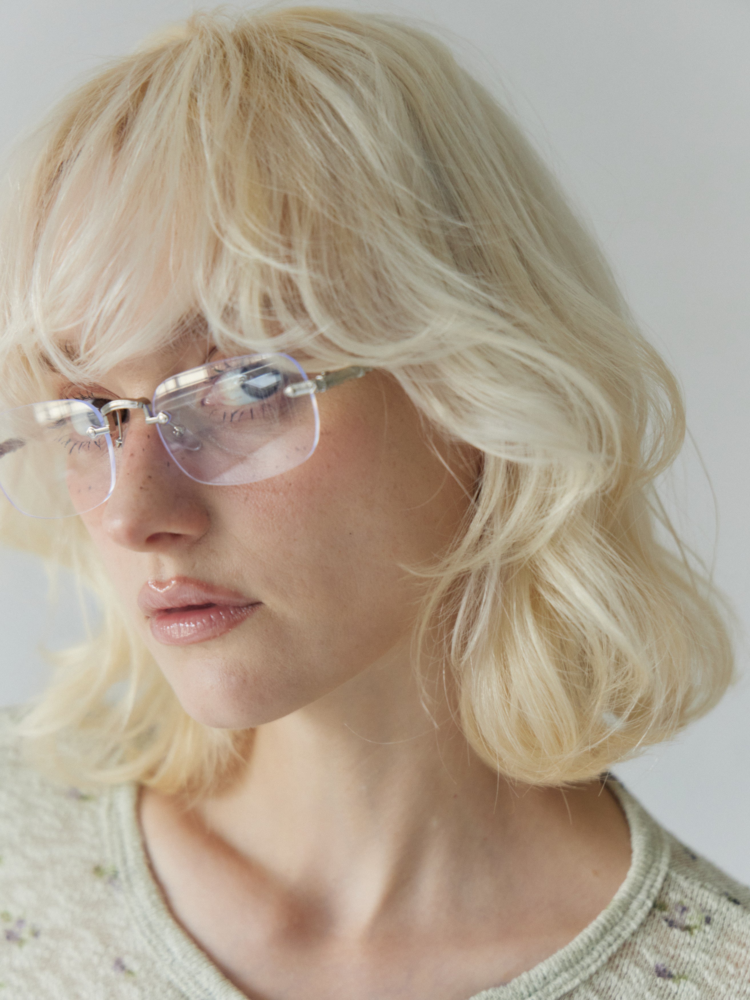 【W.E.Y】Edge Vein Rimless Glasse