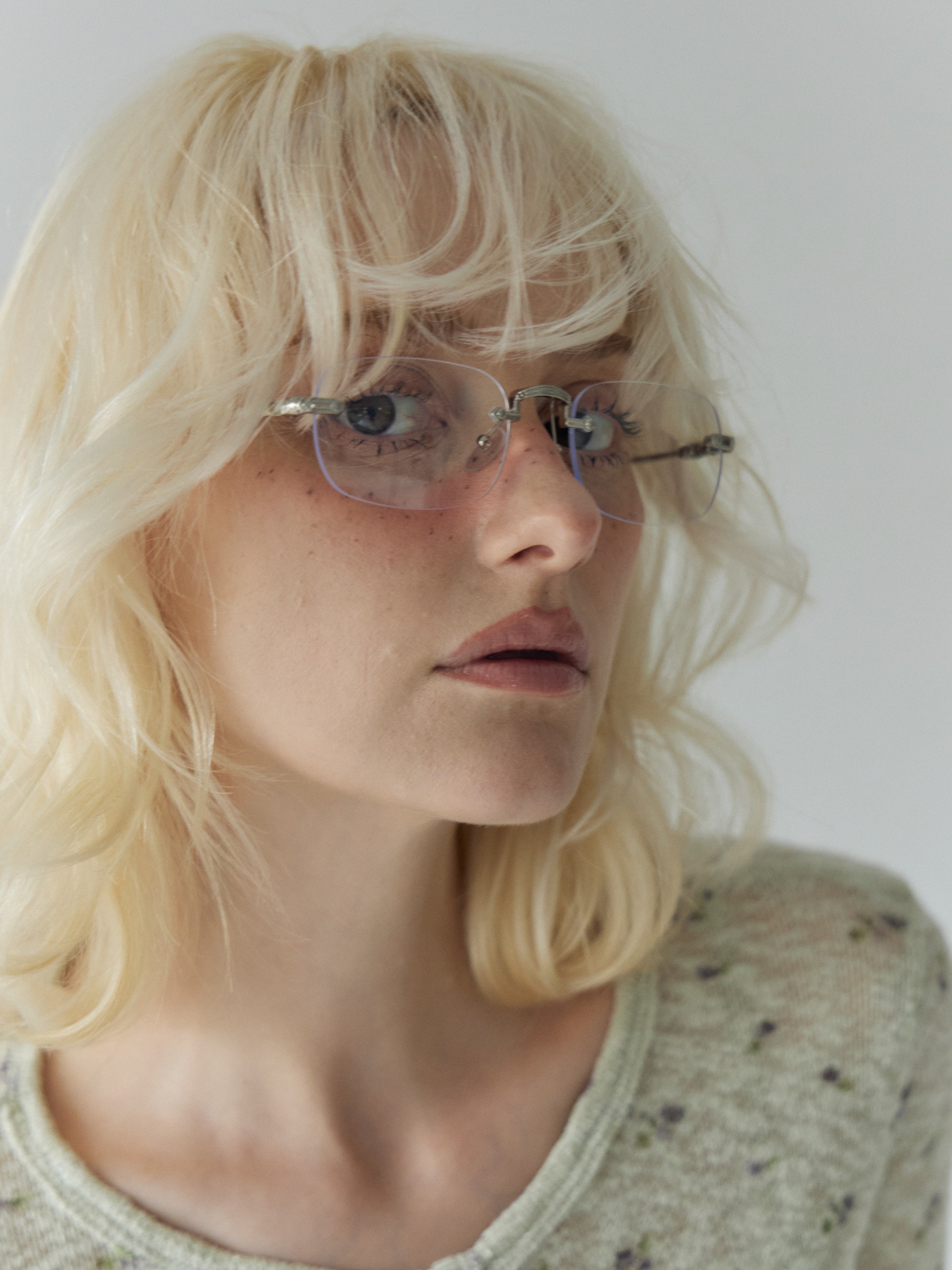 【W.E.Y】Edge Vein Rimless Glasse