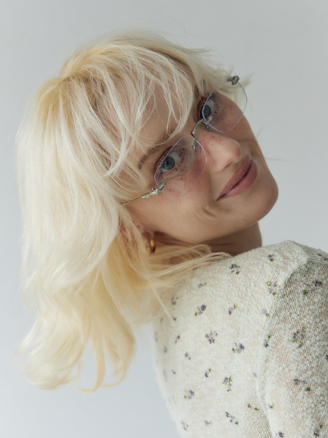 【W.E.Y】Edge Vein Rimless Glasse