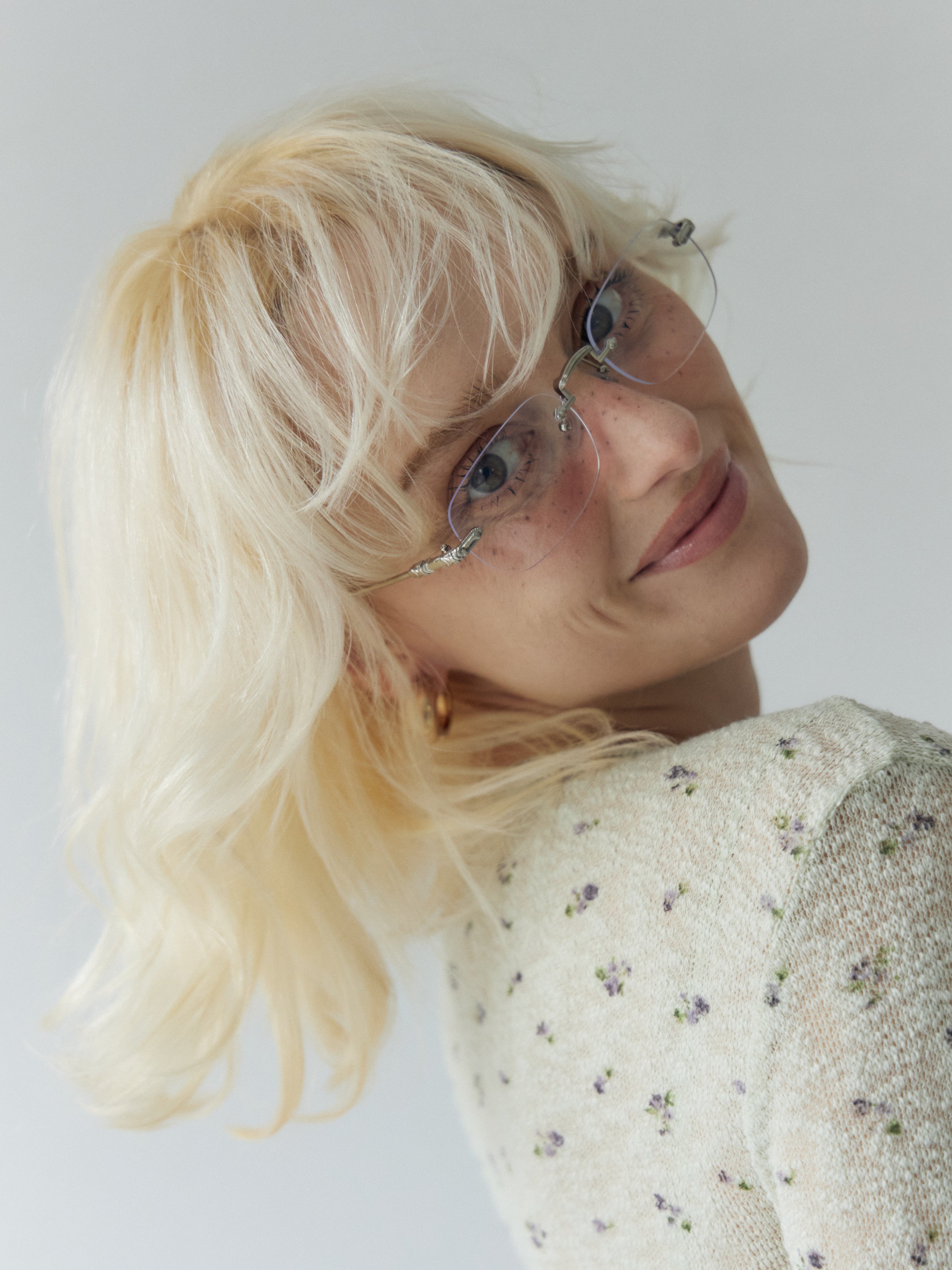 【W.E.Y】Edge Vein Rimless Glasse