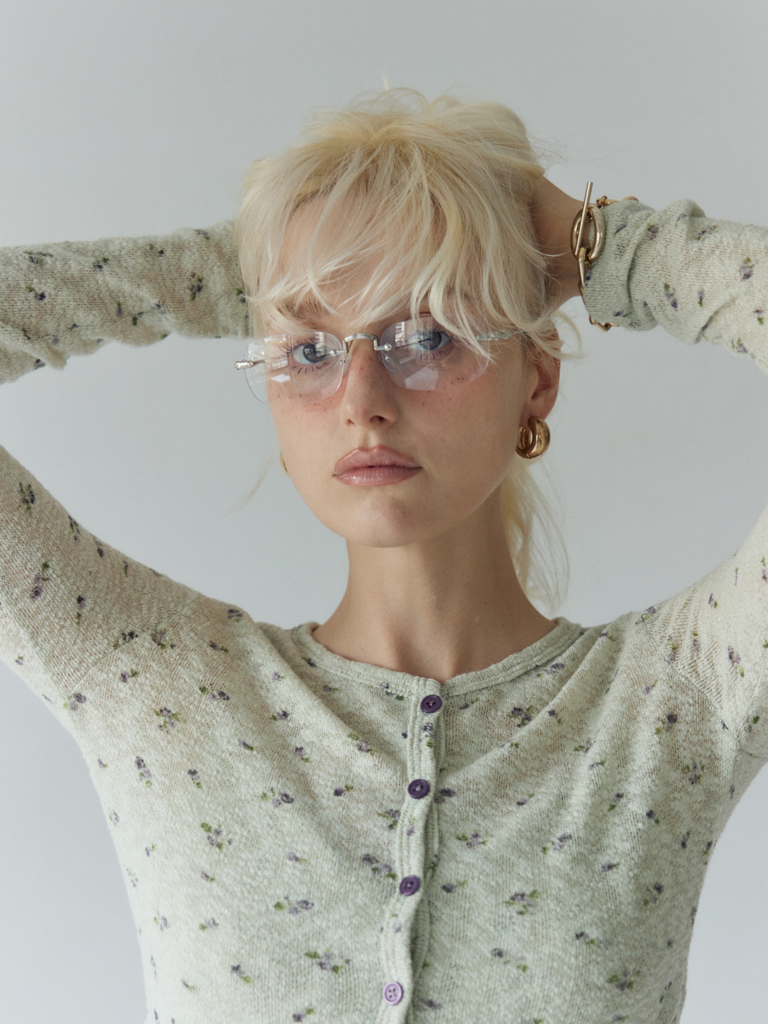 【W.E.Y】Edge Vein Rimless Glasse