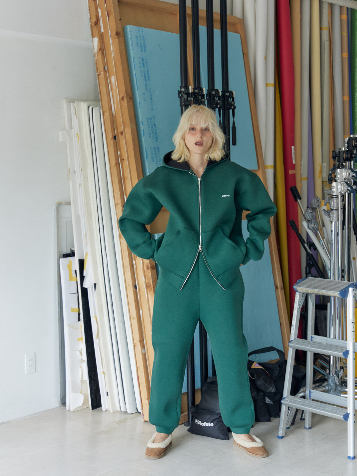 Double Face Logo Pants
