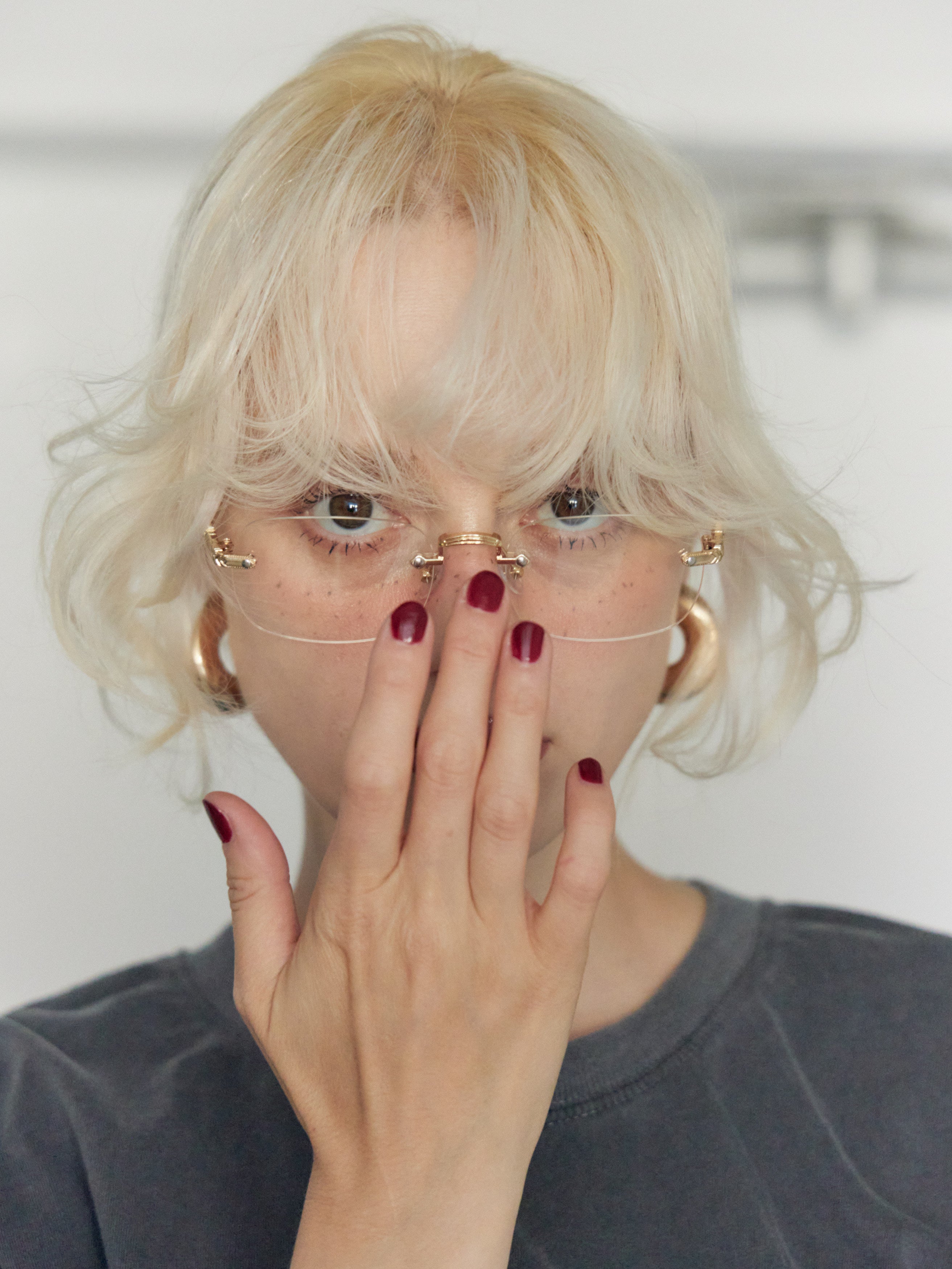 【W.E.Y】Edge Vein Rimless Glasse