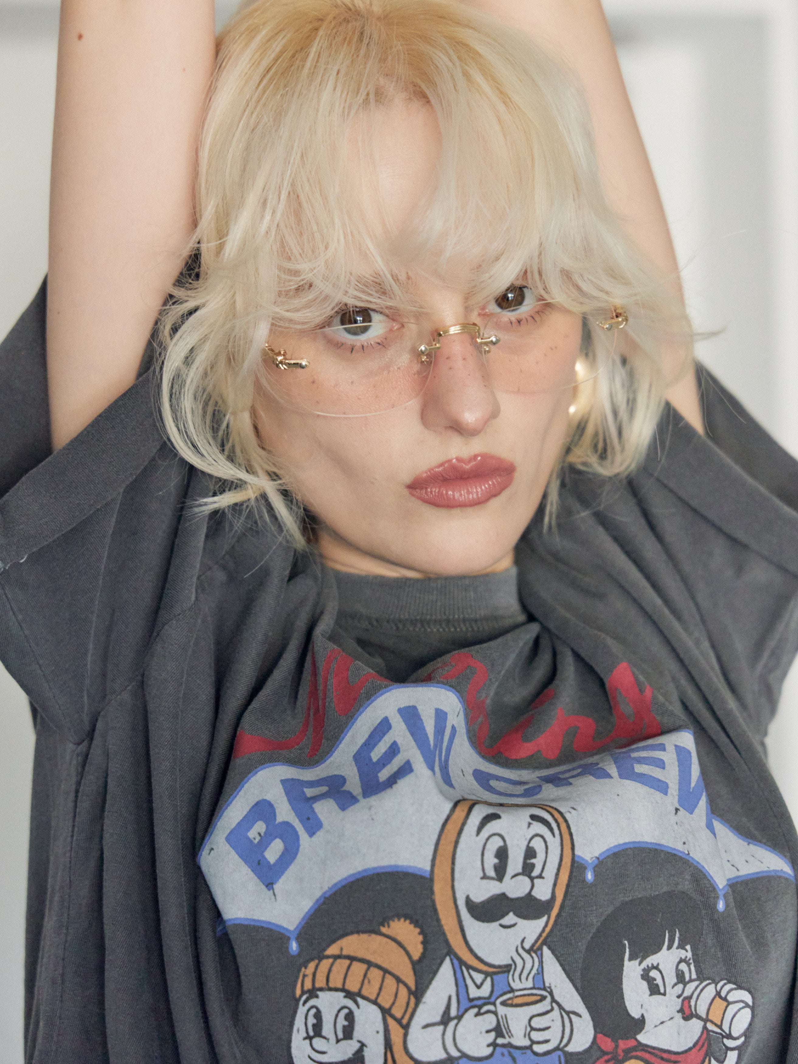 【W.E.Y】Edge Vein Rimless Glasse