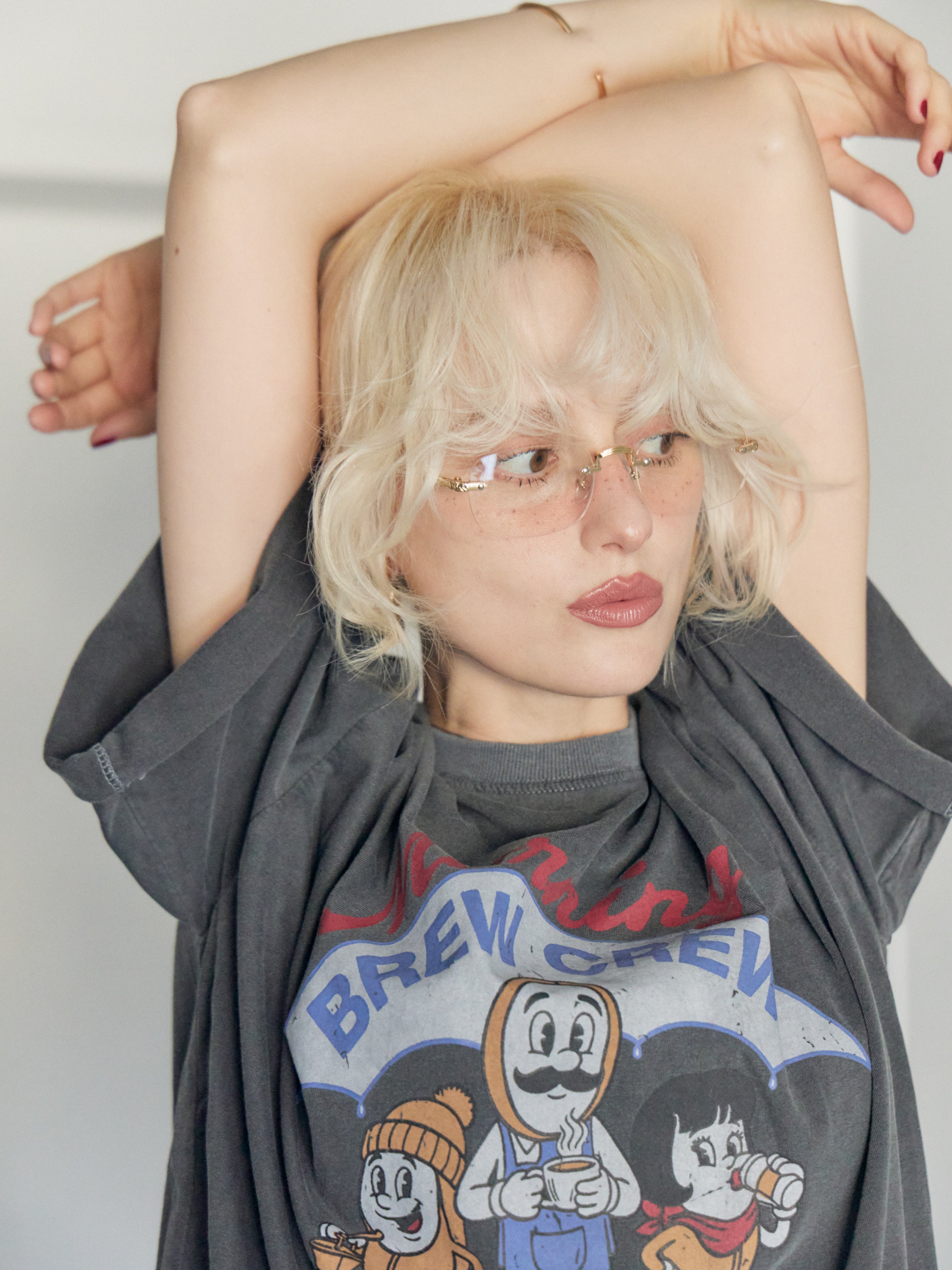 【W.E.Y】Edge Vein Rimless Glasse