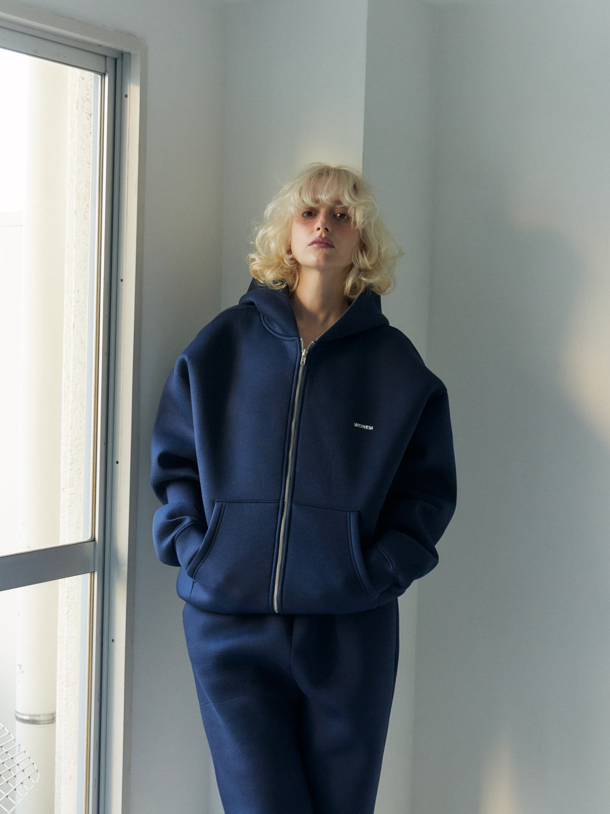 Double Face Logo Zip Hoodie