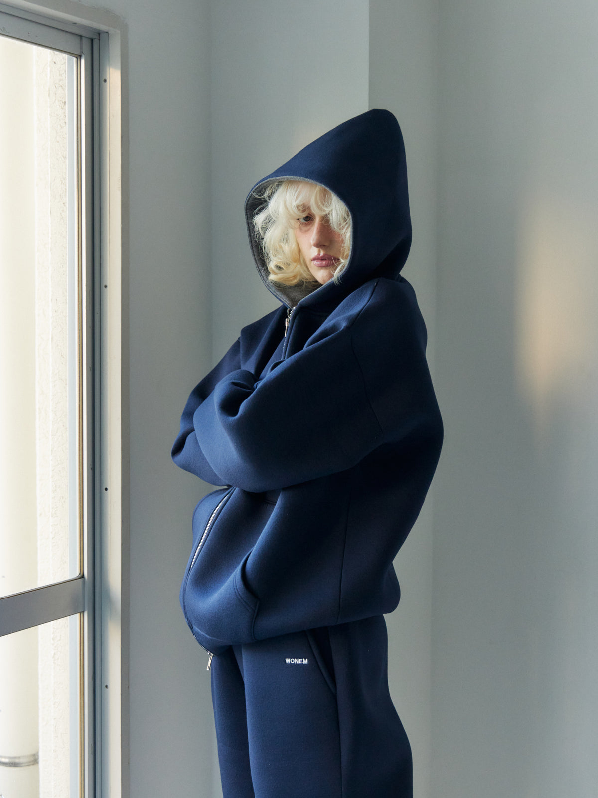 Double Face Logo Zip Hoodie
