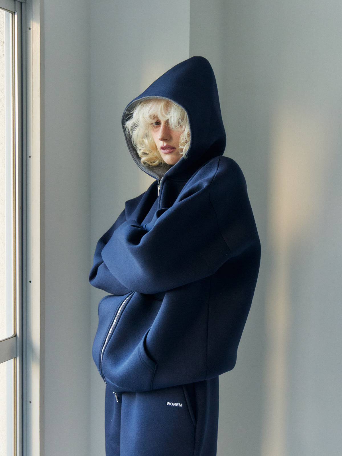 Double Face Logo Zip Hoodie