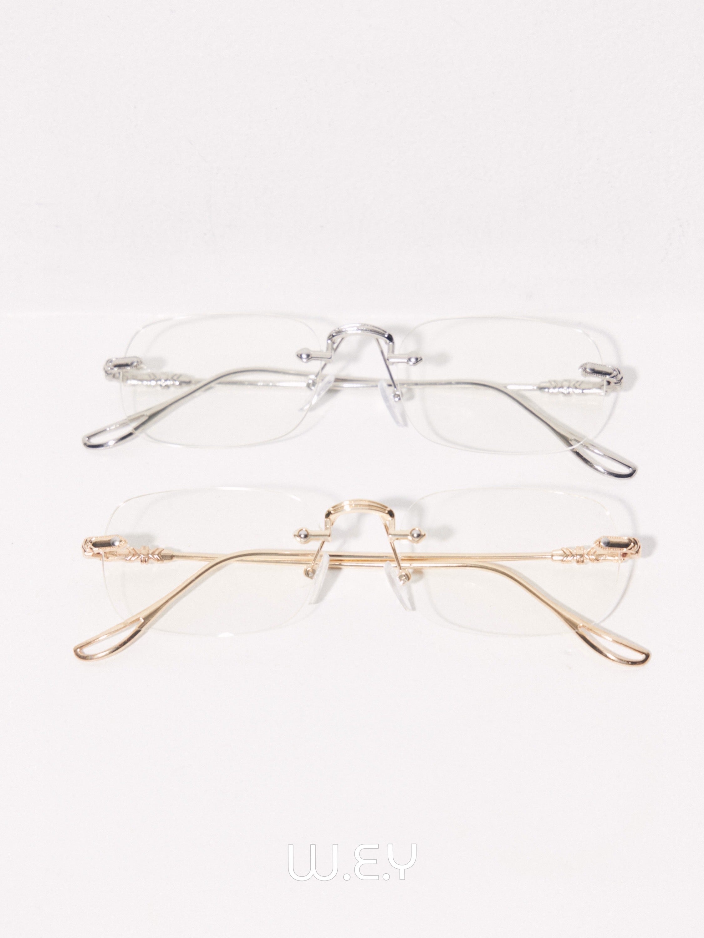 【W.E.Y】Edge Vein Rimless Glasse