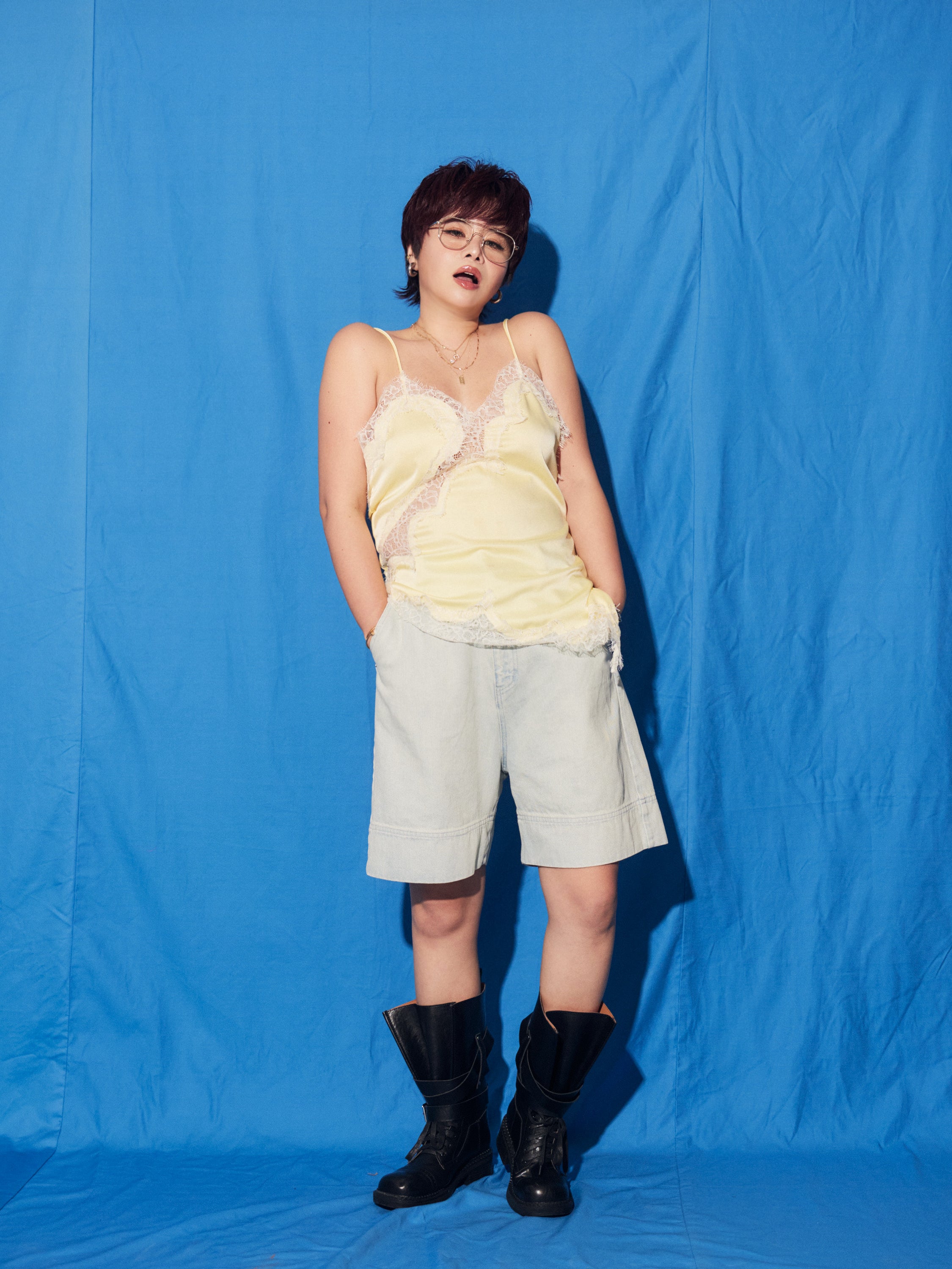 Relaxed Denim Half Pants