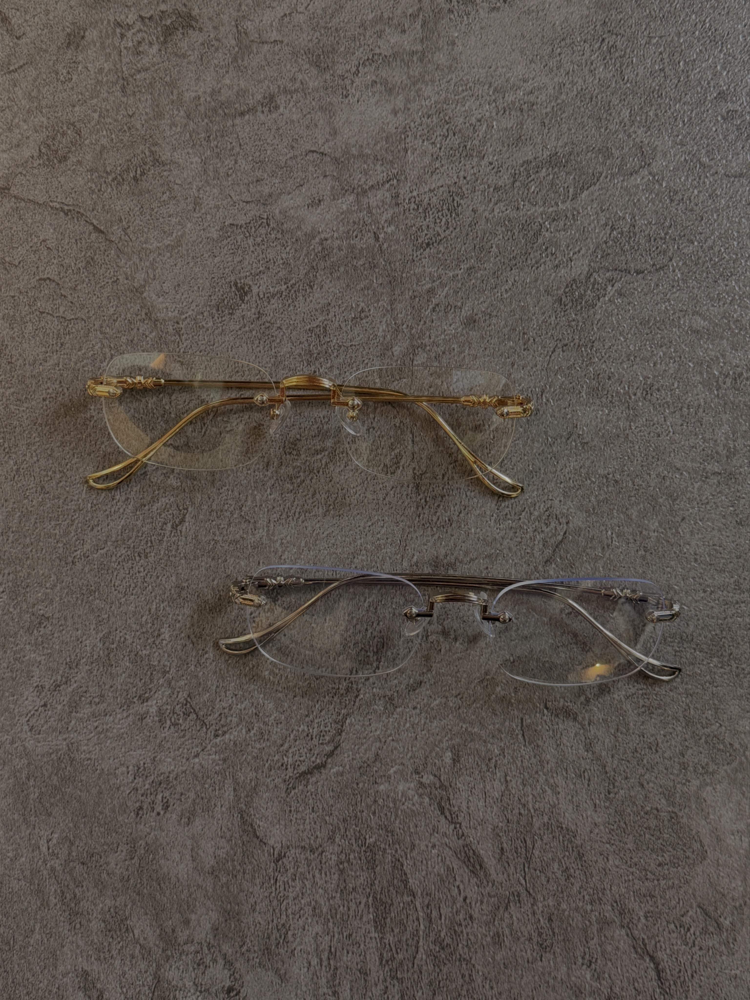 【W.E.Y】Edge Vein Rimless Glasse