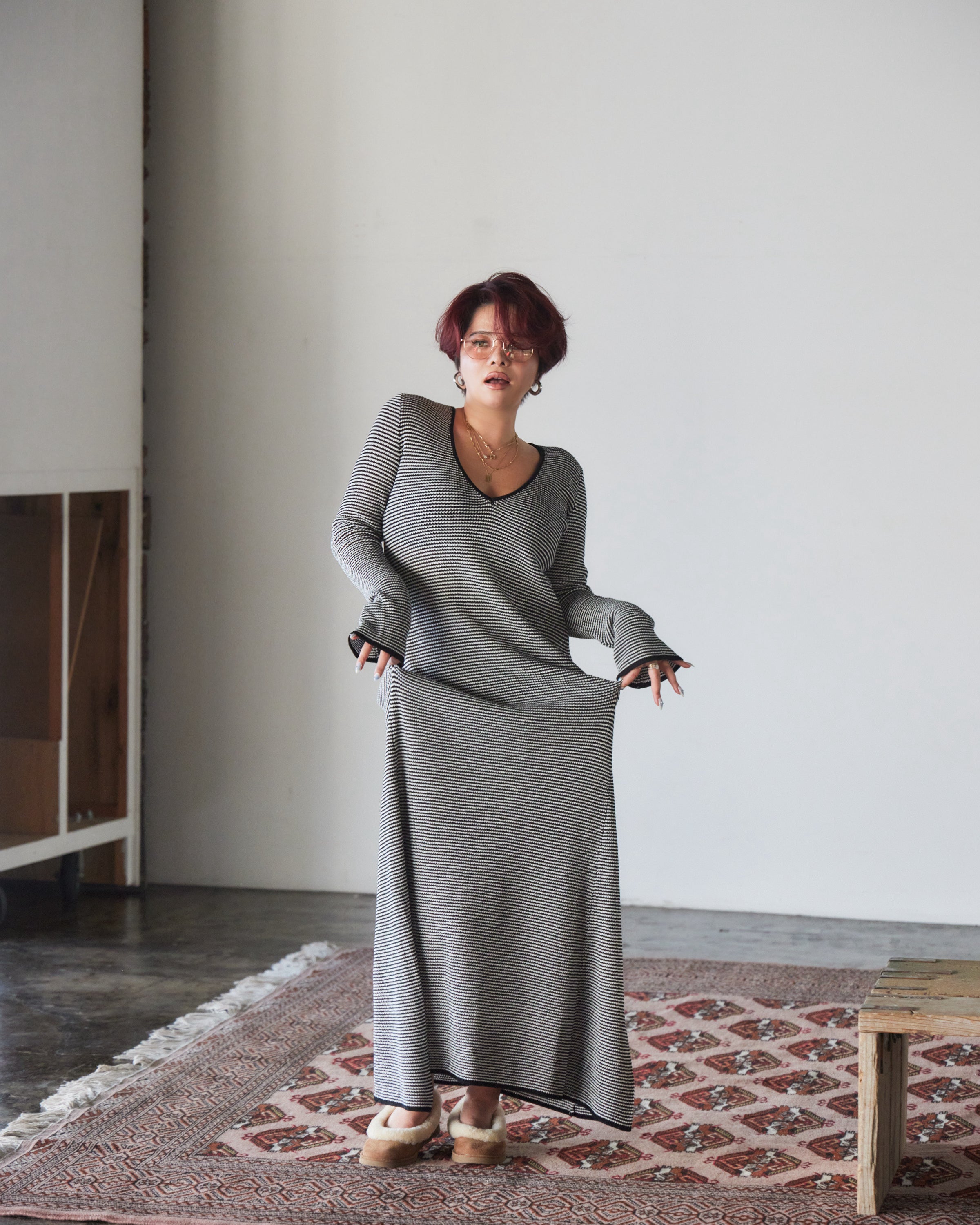 Wave Knit Maxi Dress