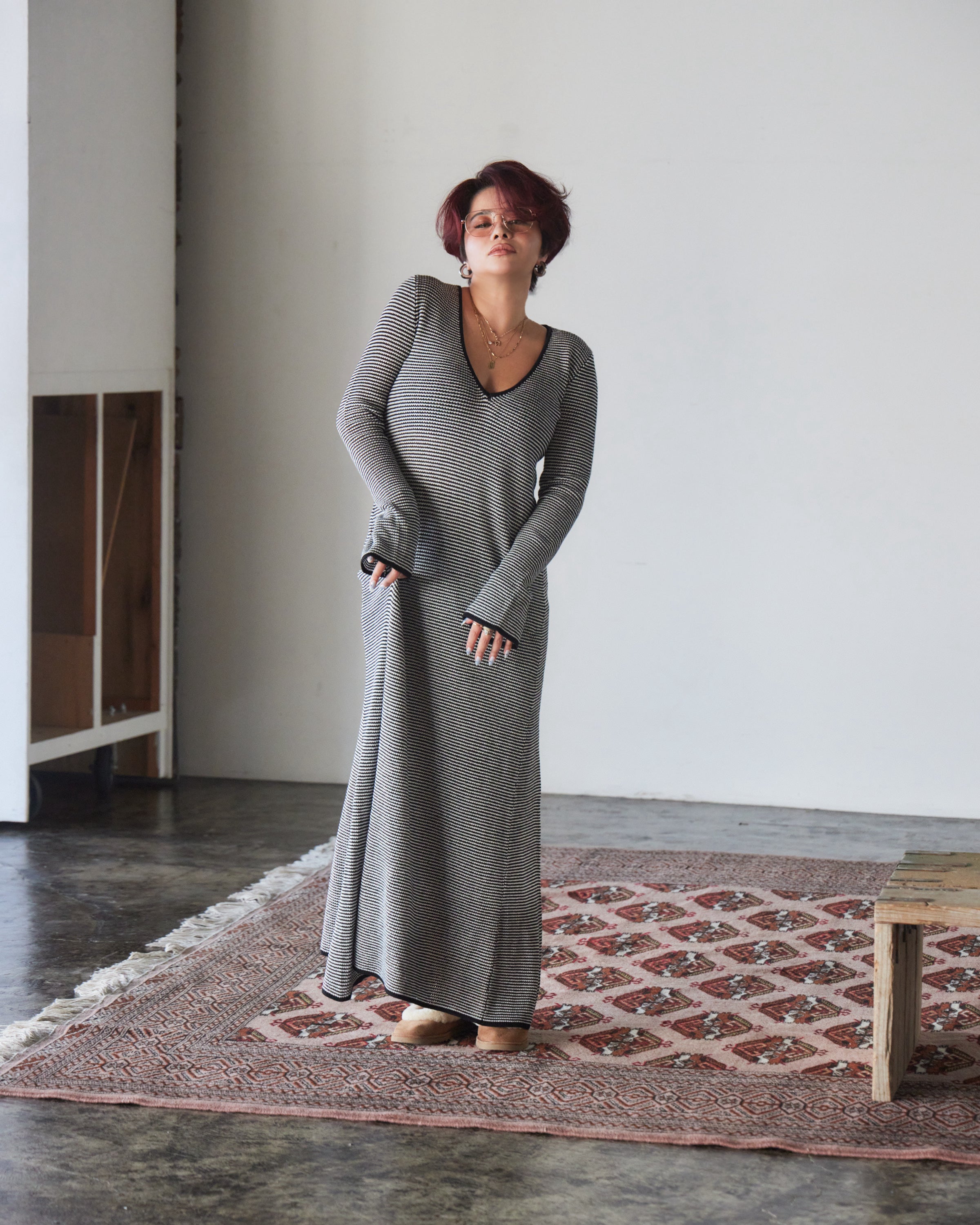 Wave Knit Maxi Dress