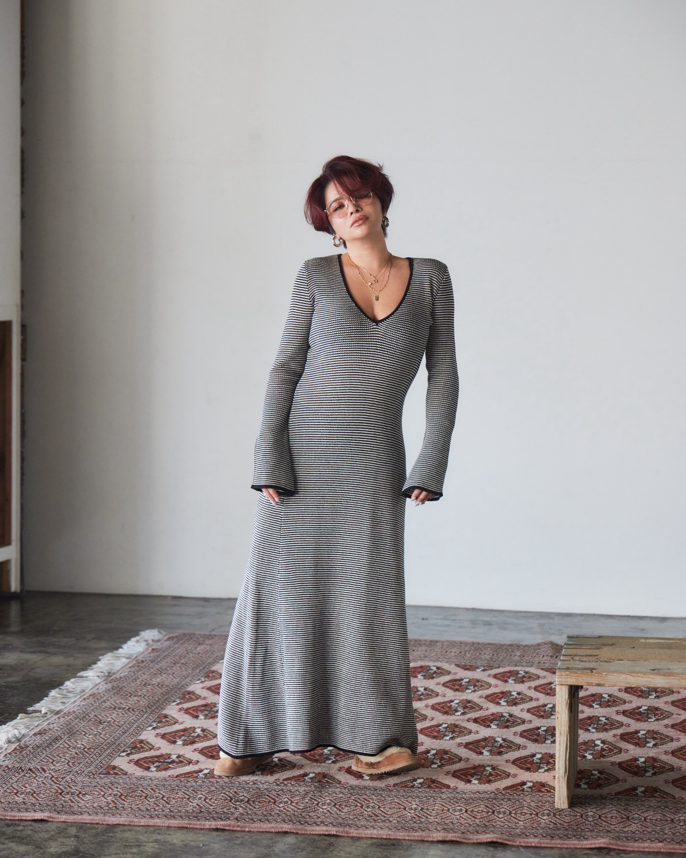 Wave Knit Maxi Dress