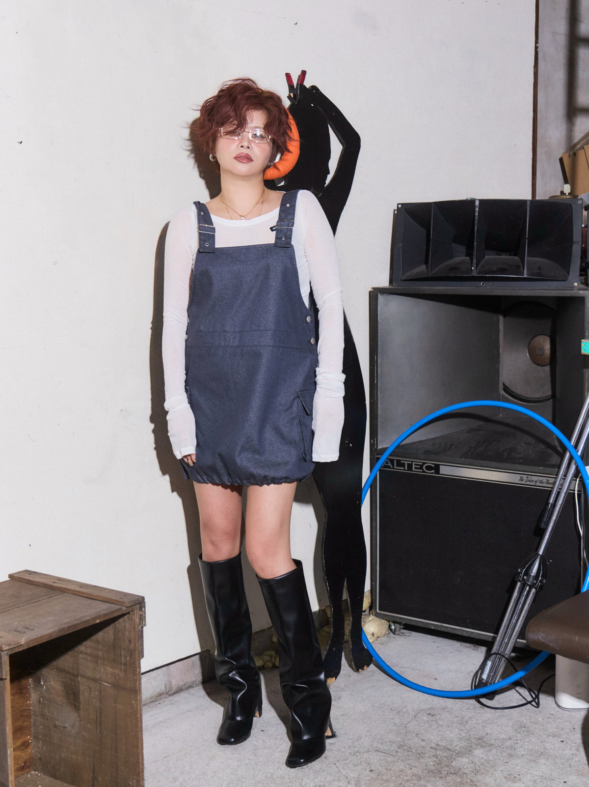 Work Detail Jumper Skirt