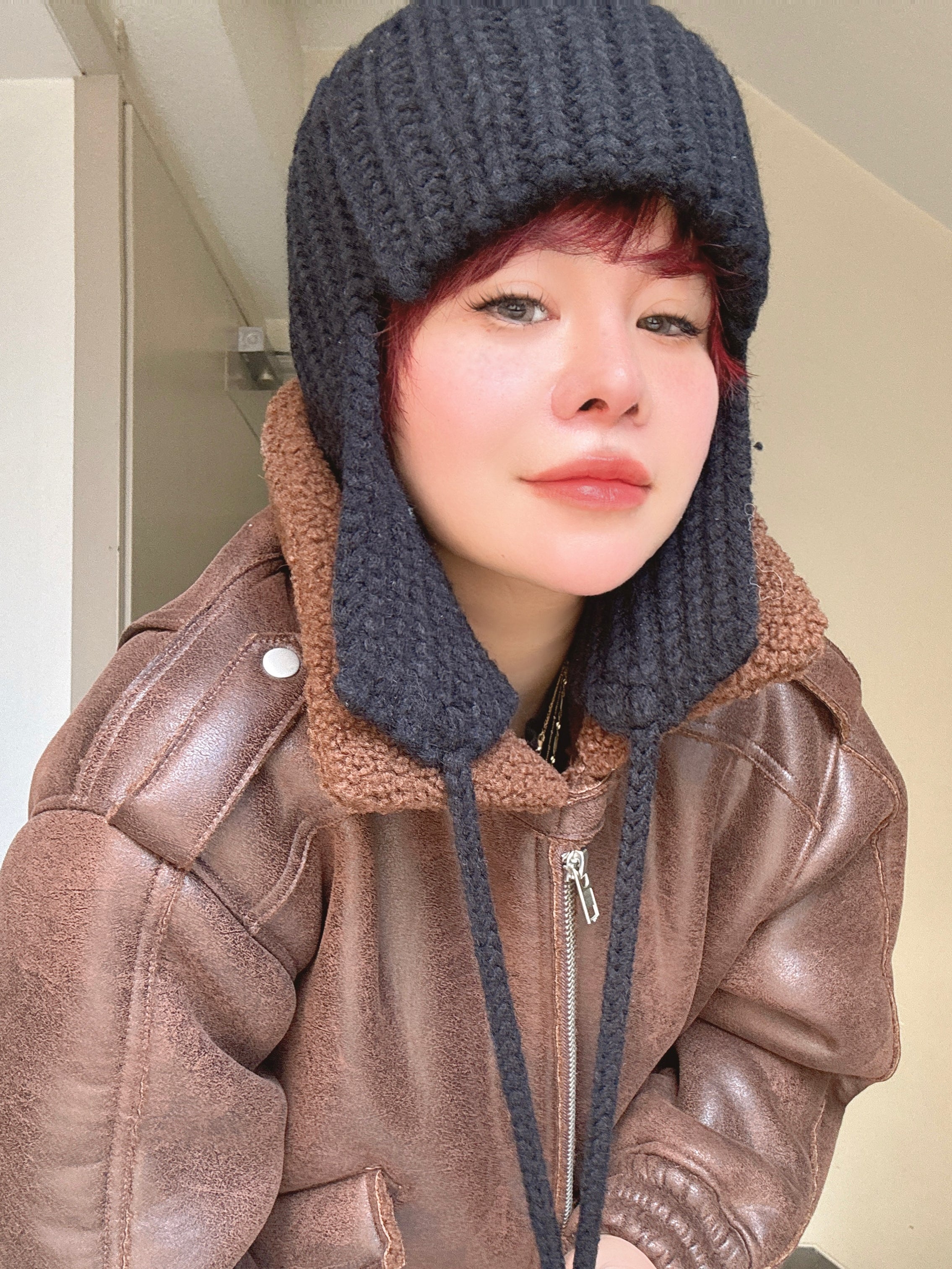 Rib Knit Earflap Beanie