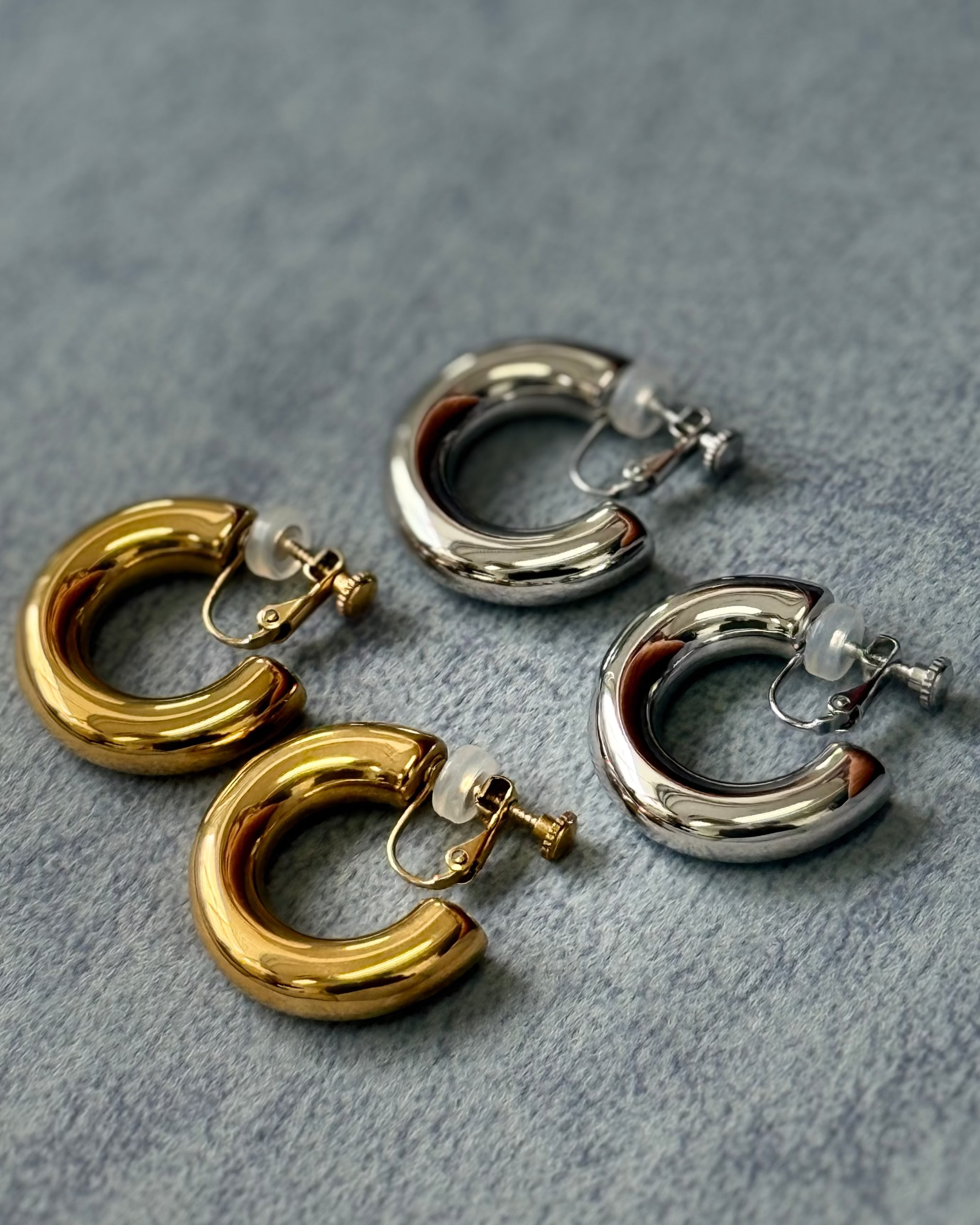 Glossy Round Hoop Earrings