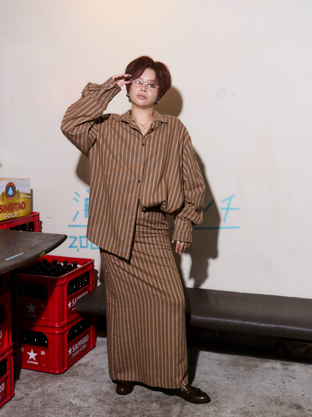 Vintage Stripe Long Skirt