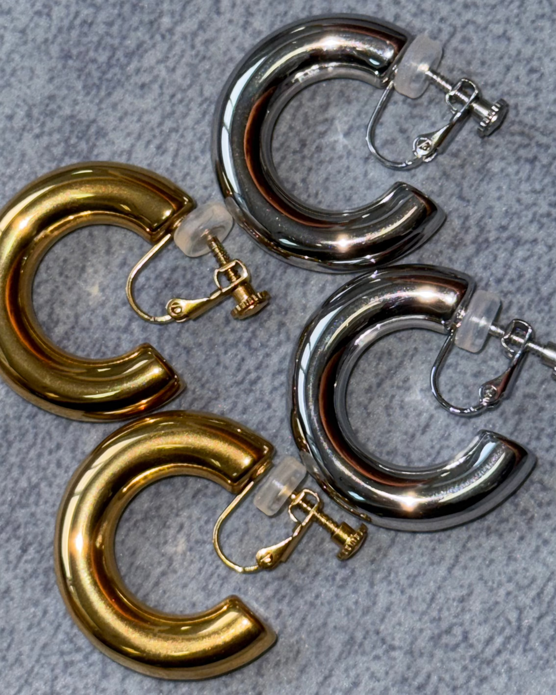 Glossy Round Hoop Earrings