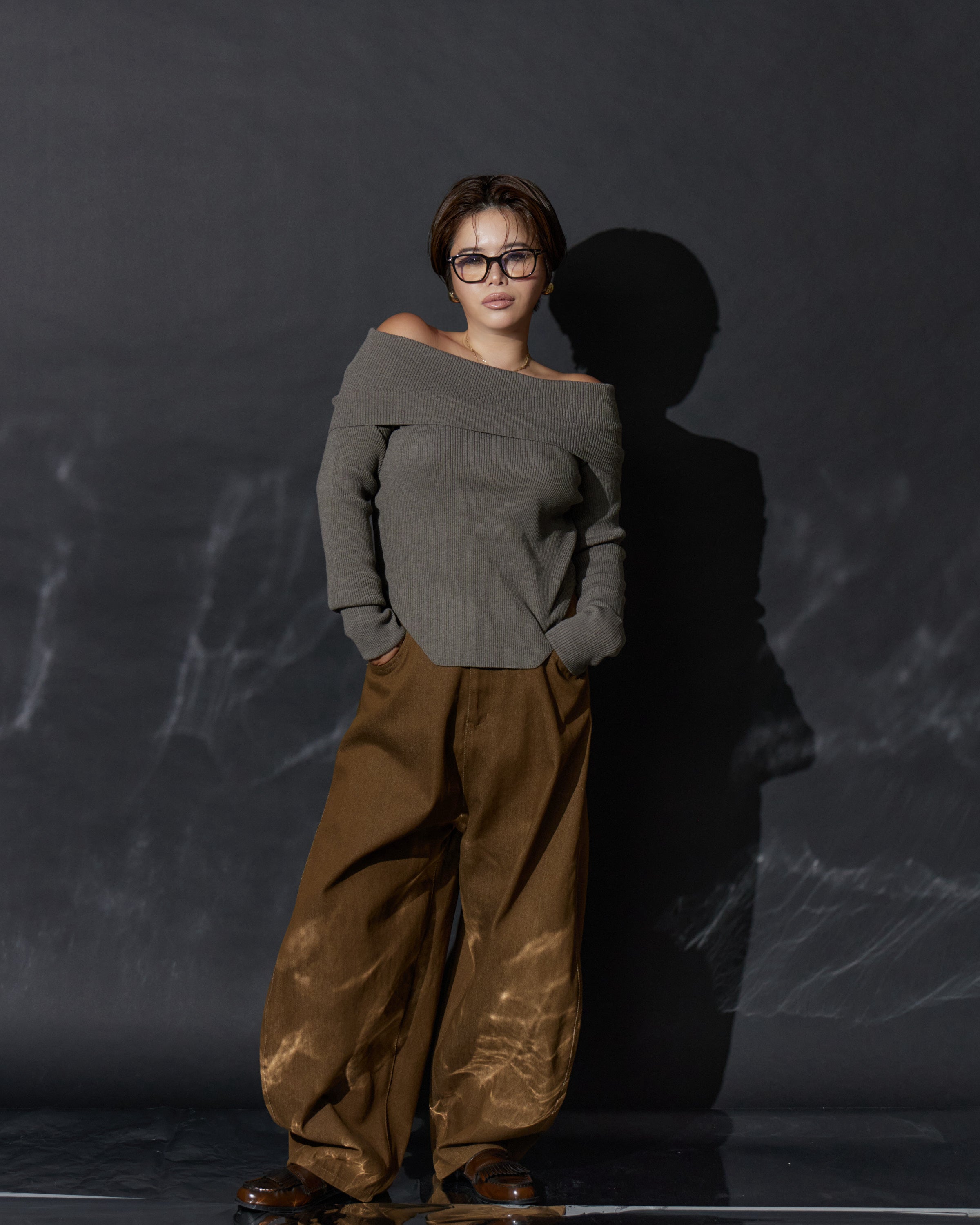Sculpted Off-Shoulder Knit