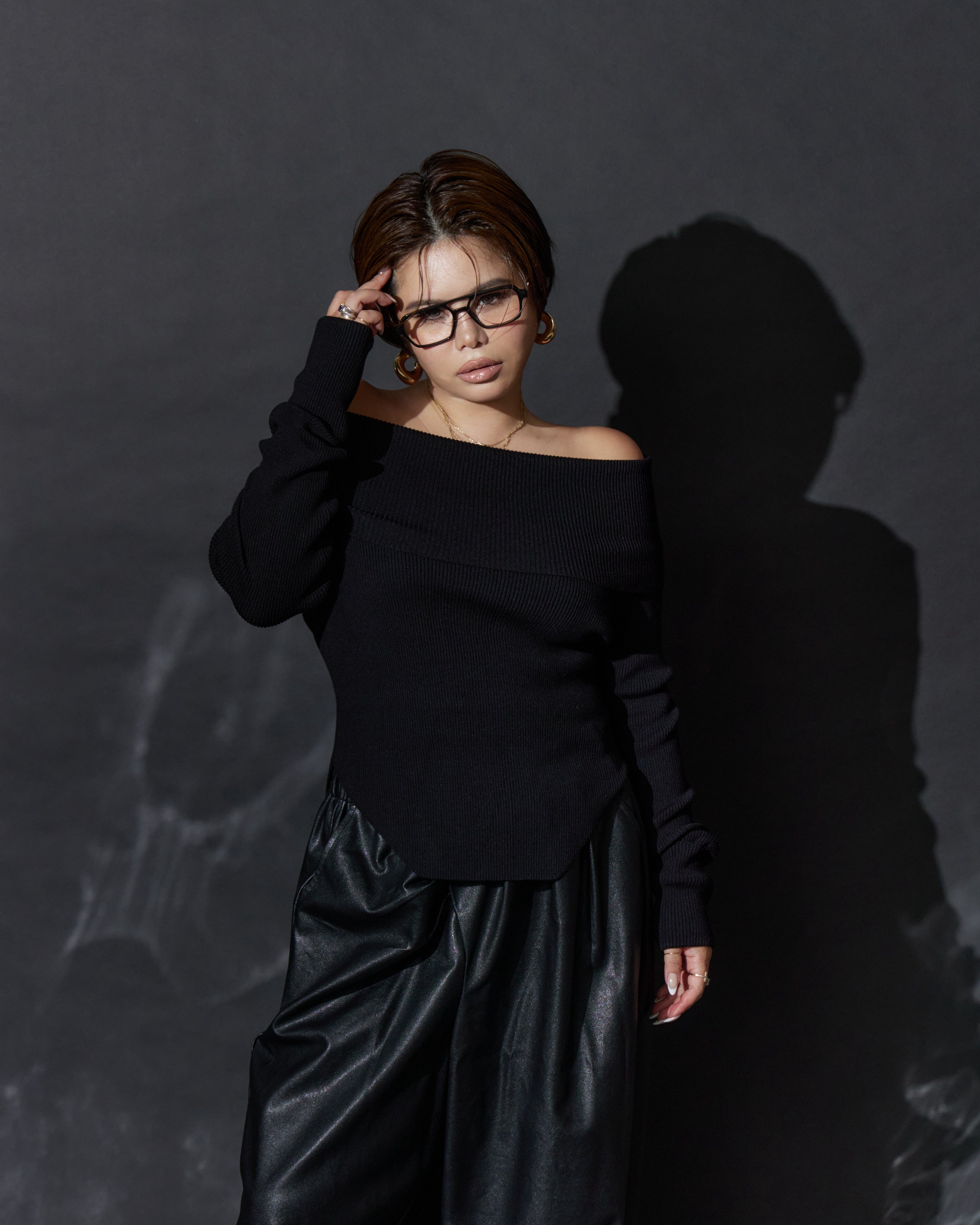 Sculpted Off-Shoulder Knit