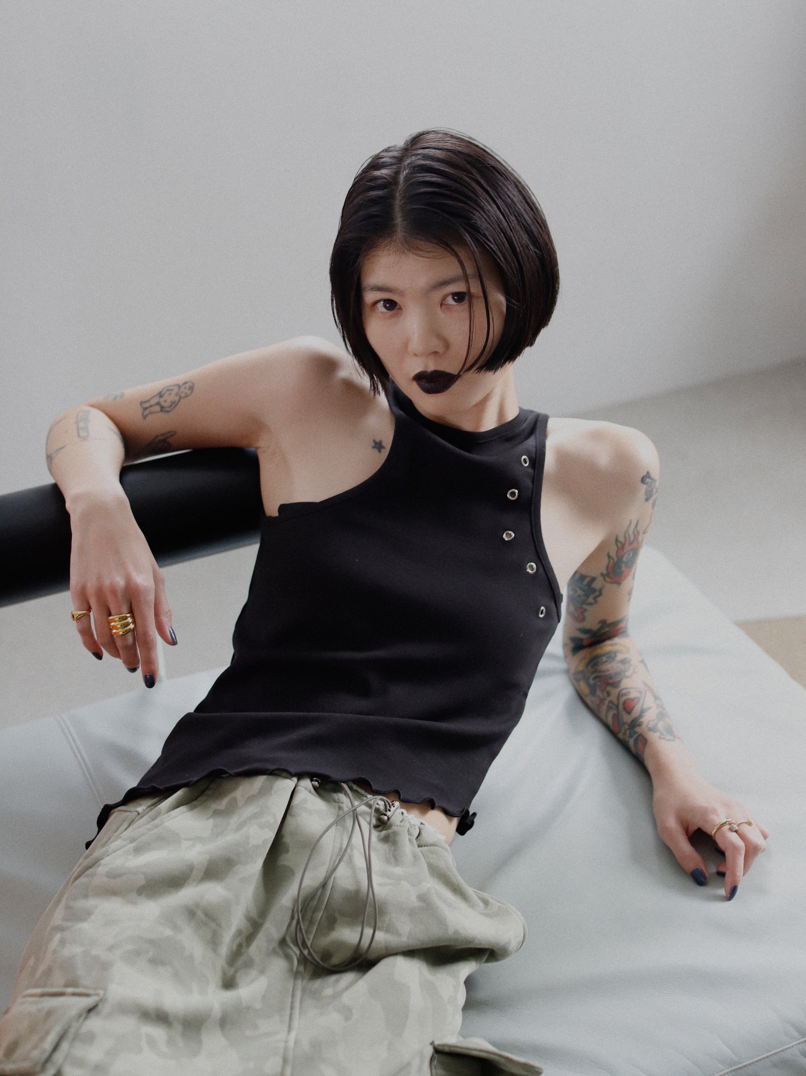 Eyelet Slim Tank Top