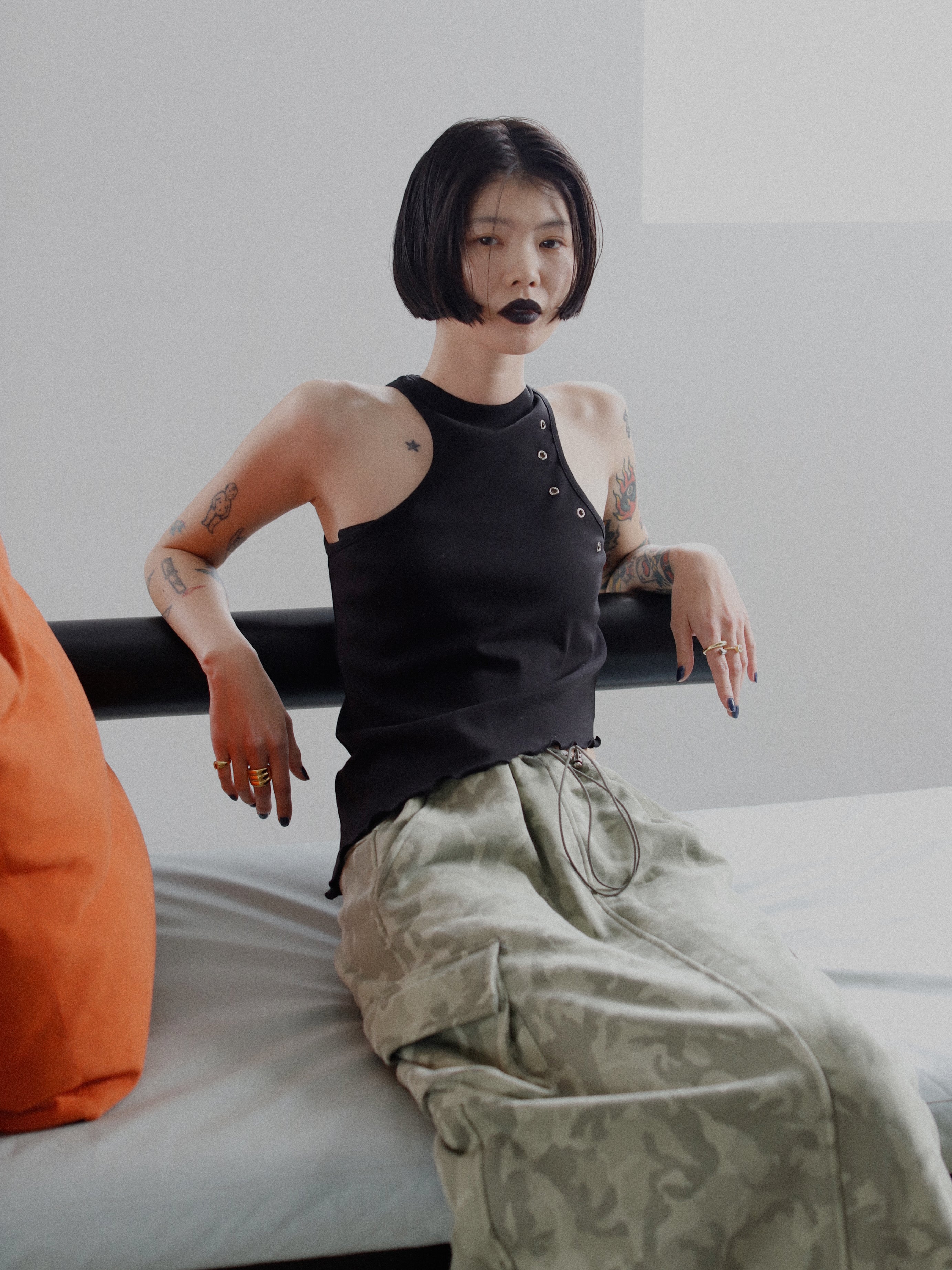 Eyelet Slim Tank Top