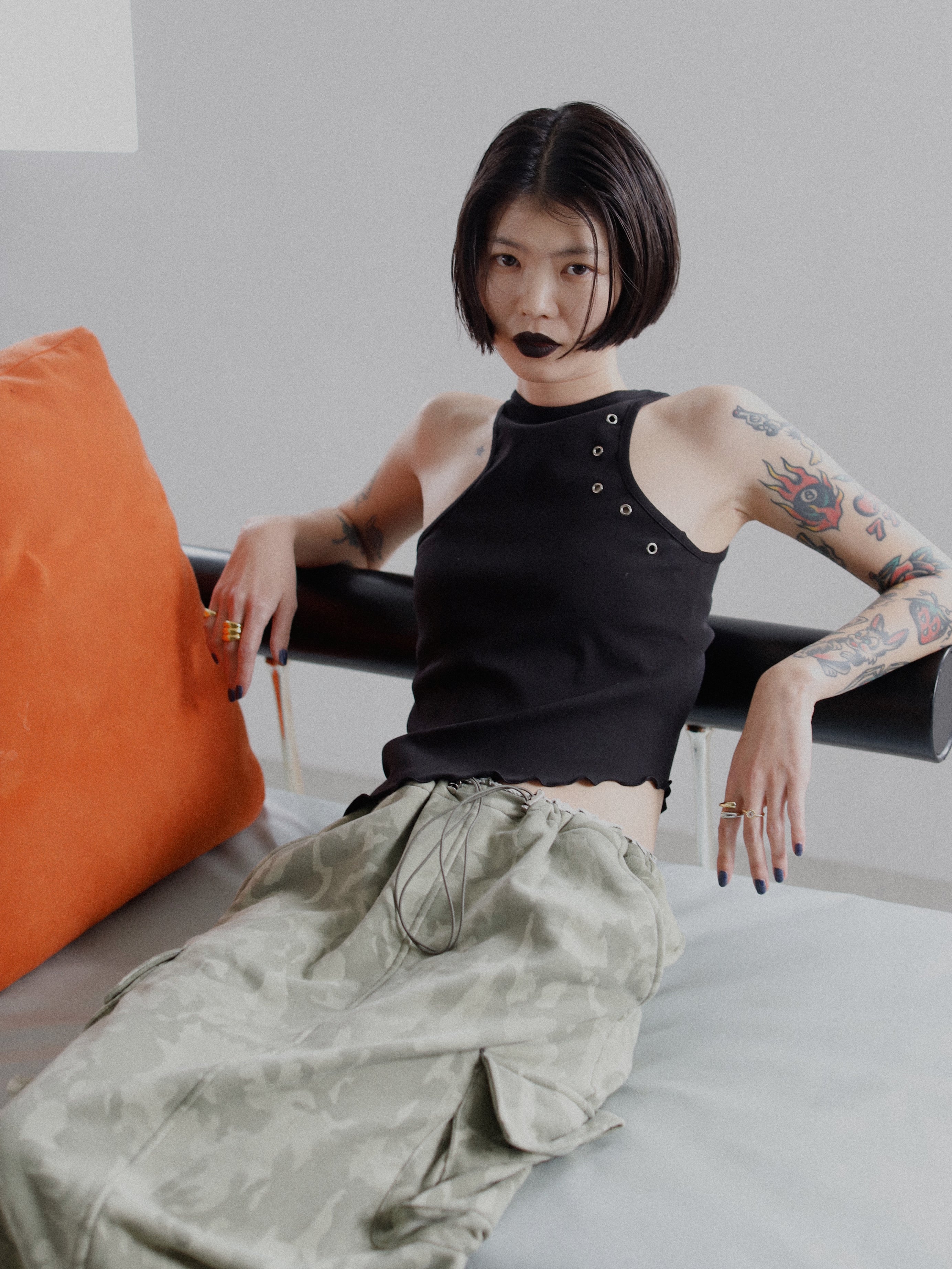 Eyelet Slim Tank Top