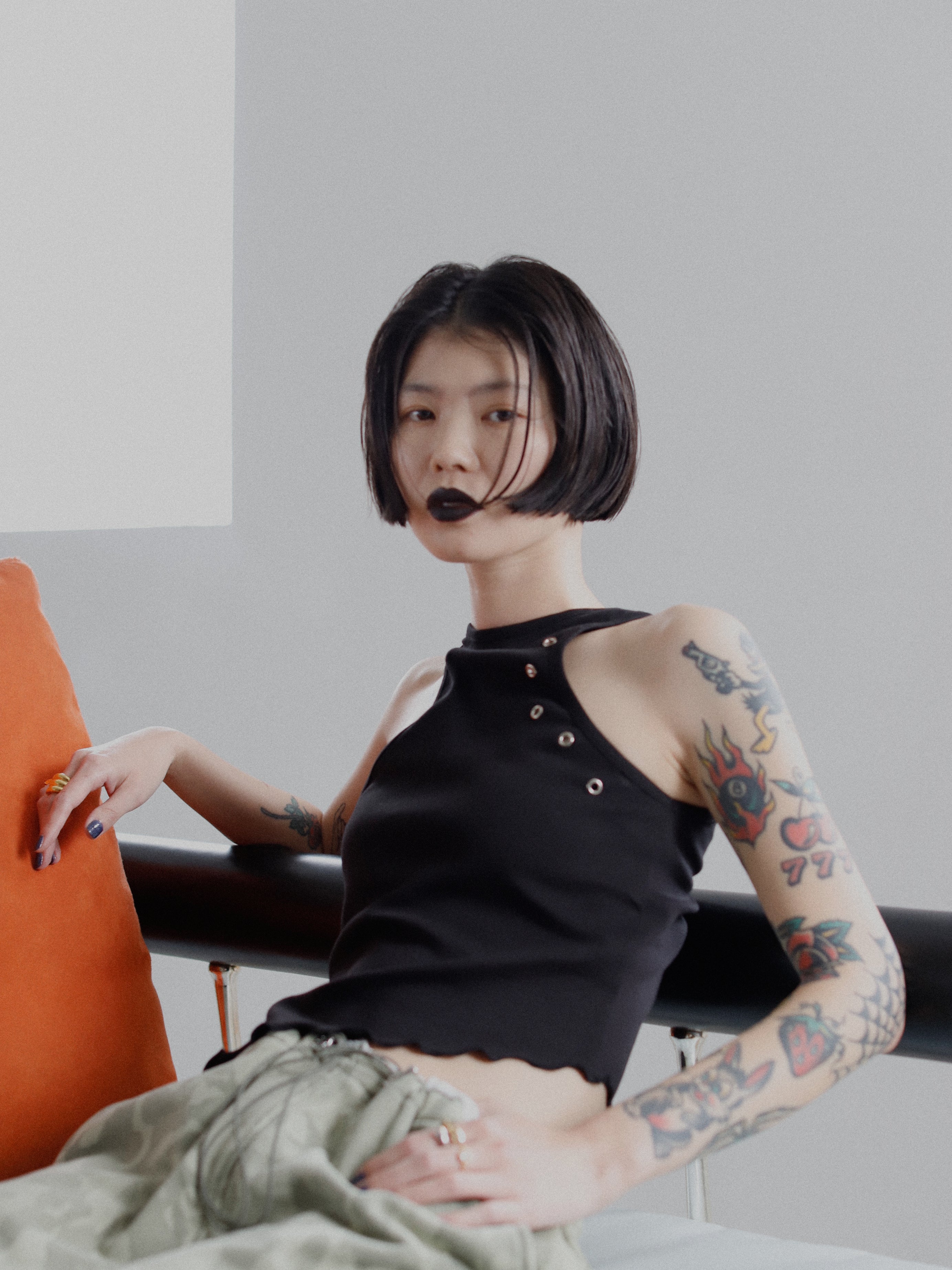 Eyelet Slim Tank Top