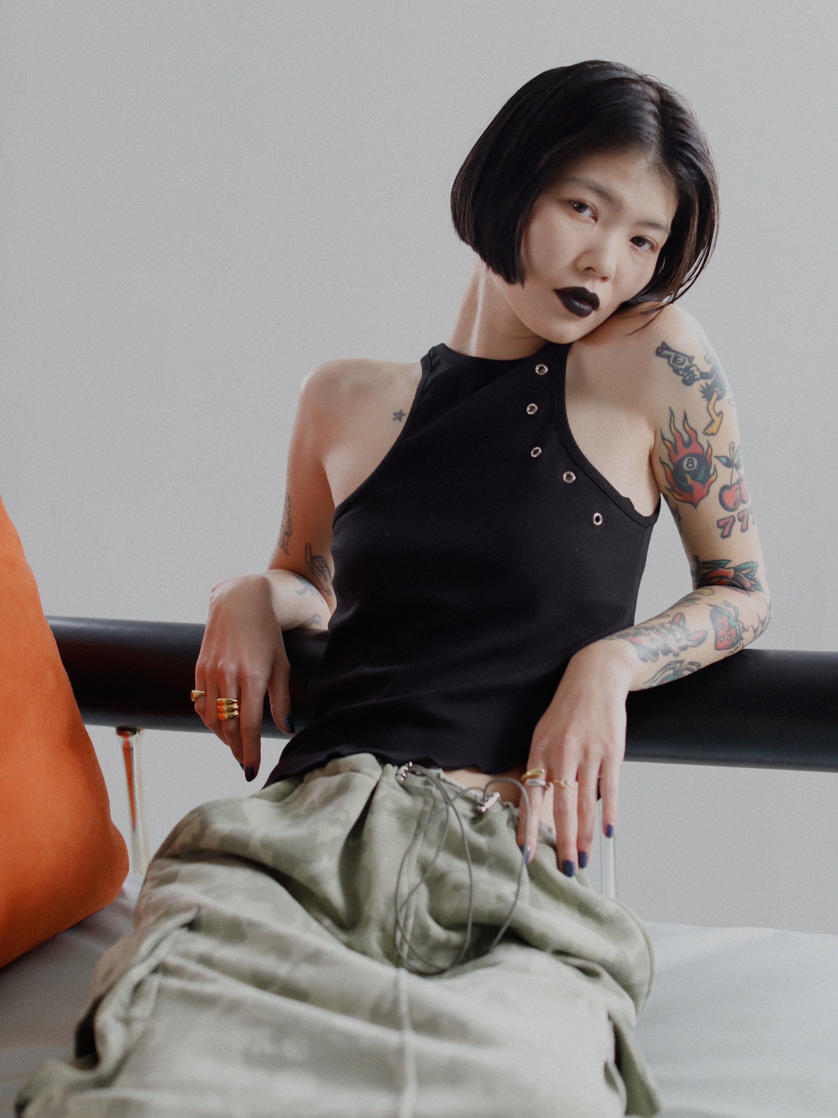 Eyelet Slim Tank Top