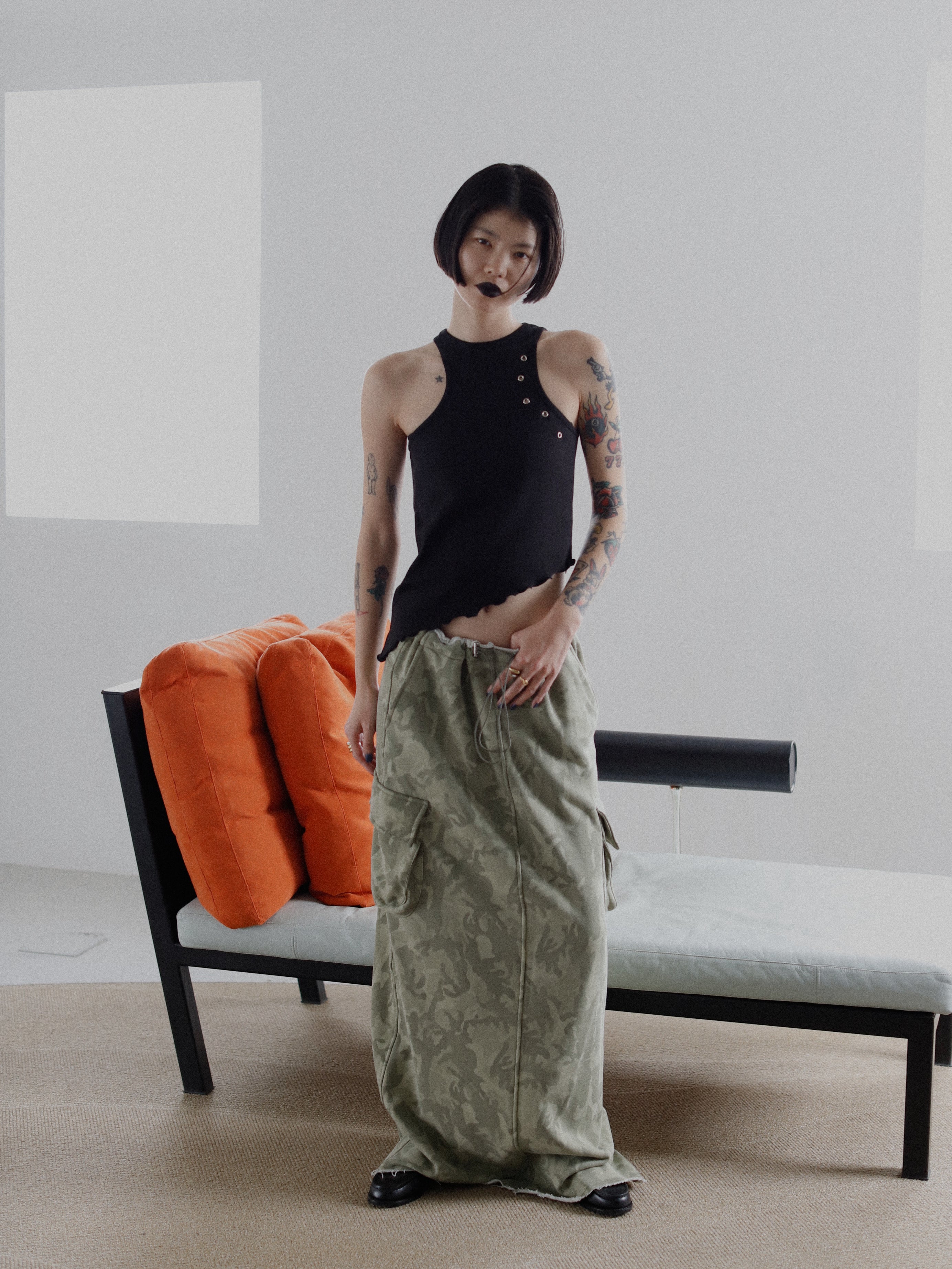 Eyelet Slim Tank Top