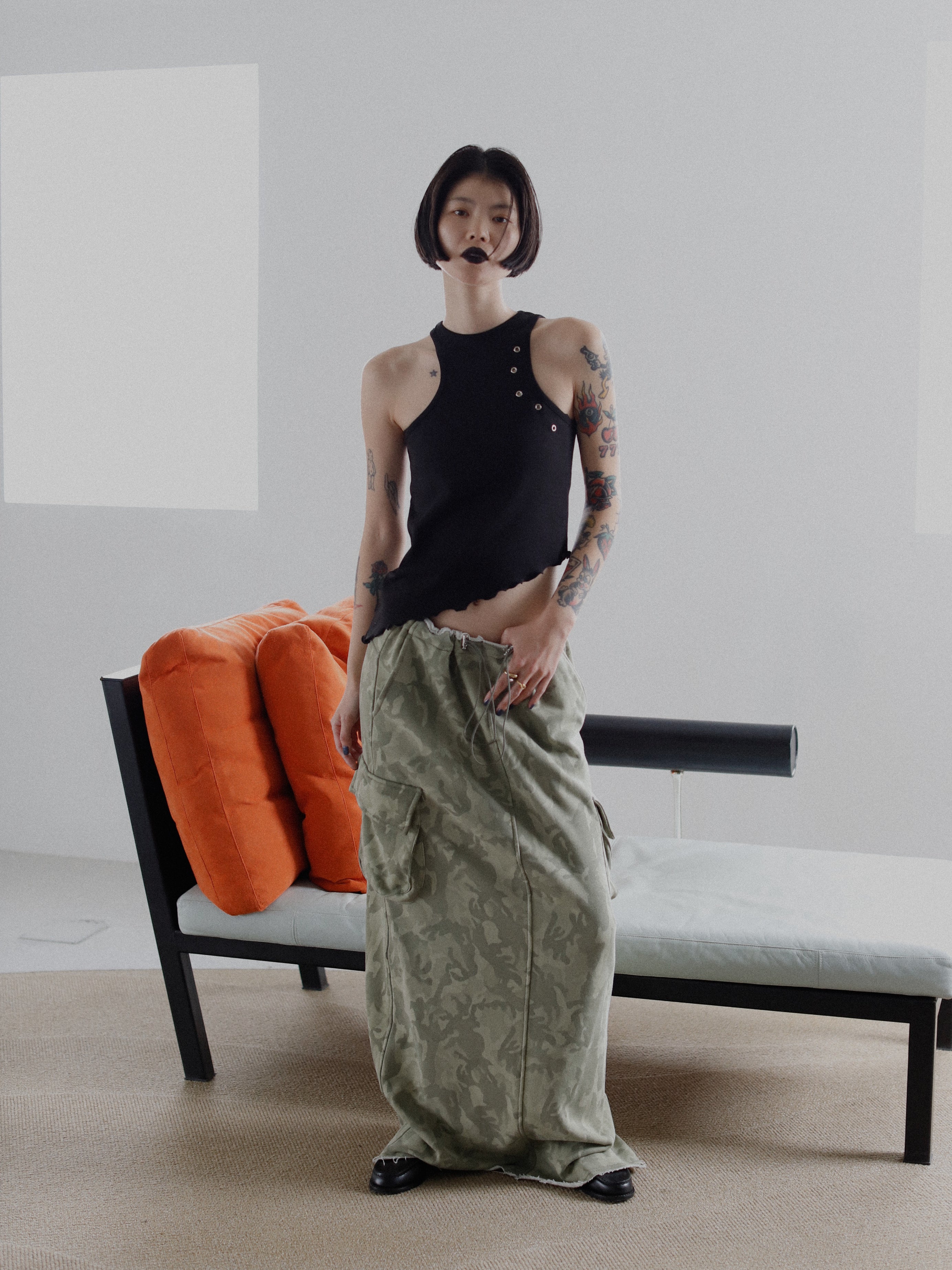 Eyelet Slim Tank Top