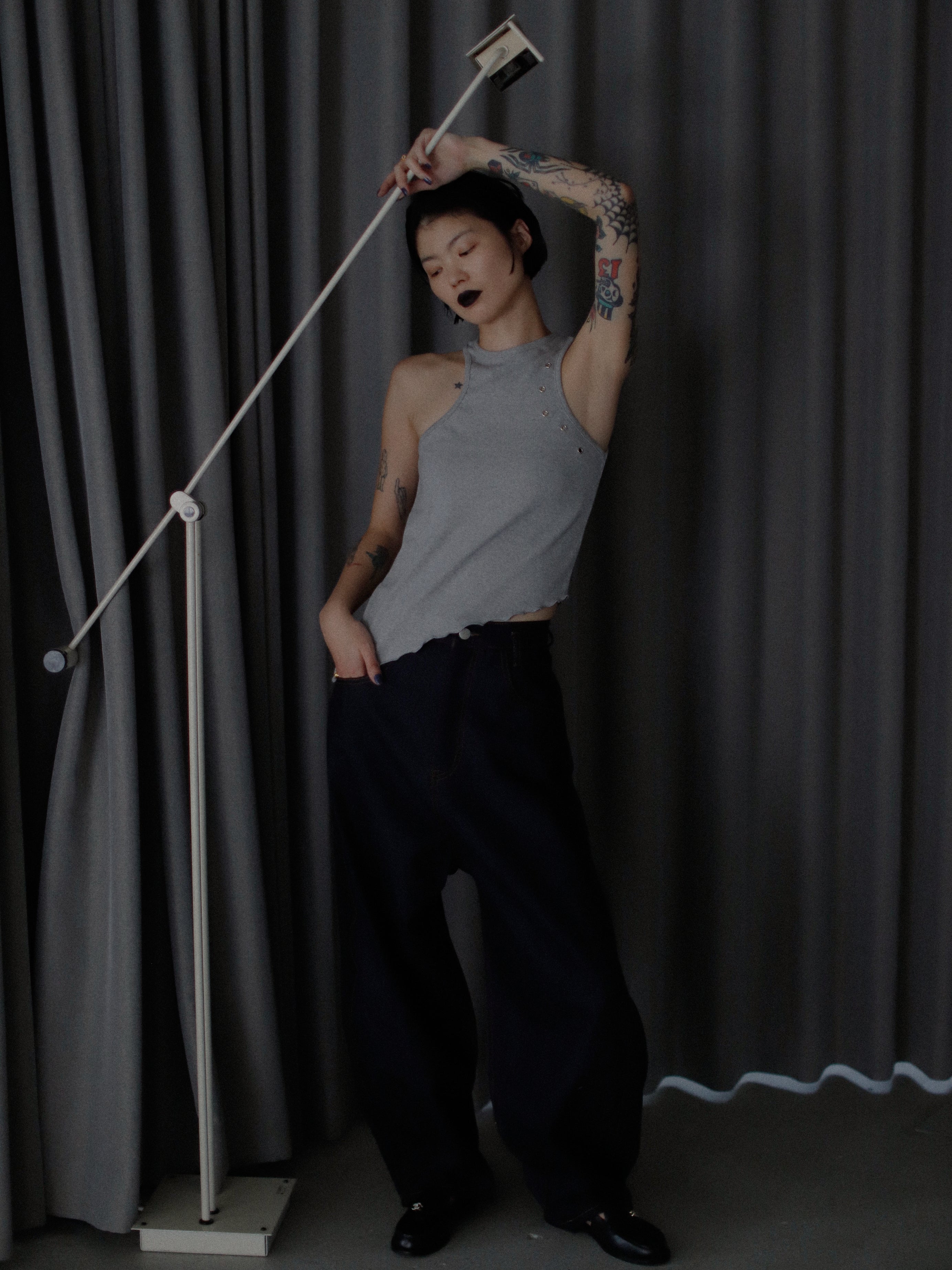 Eyelet Slim Tank Top