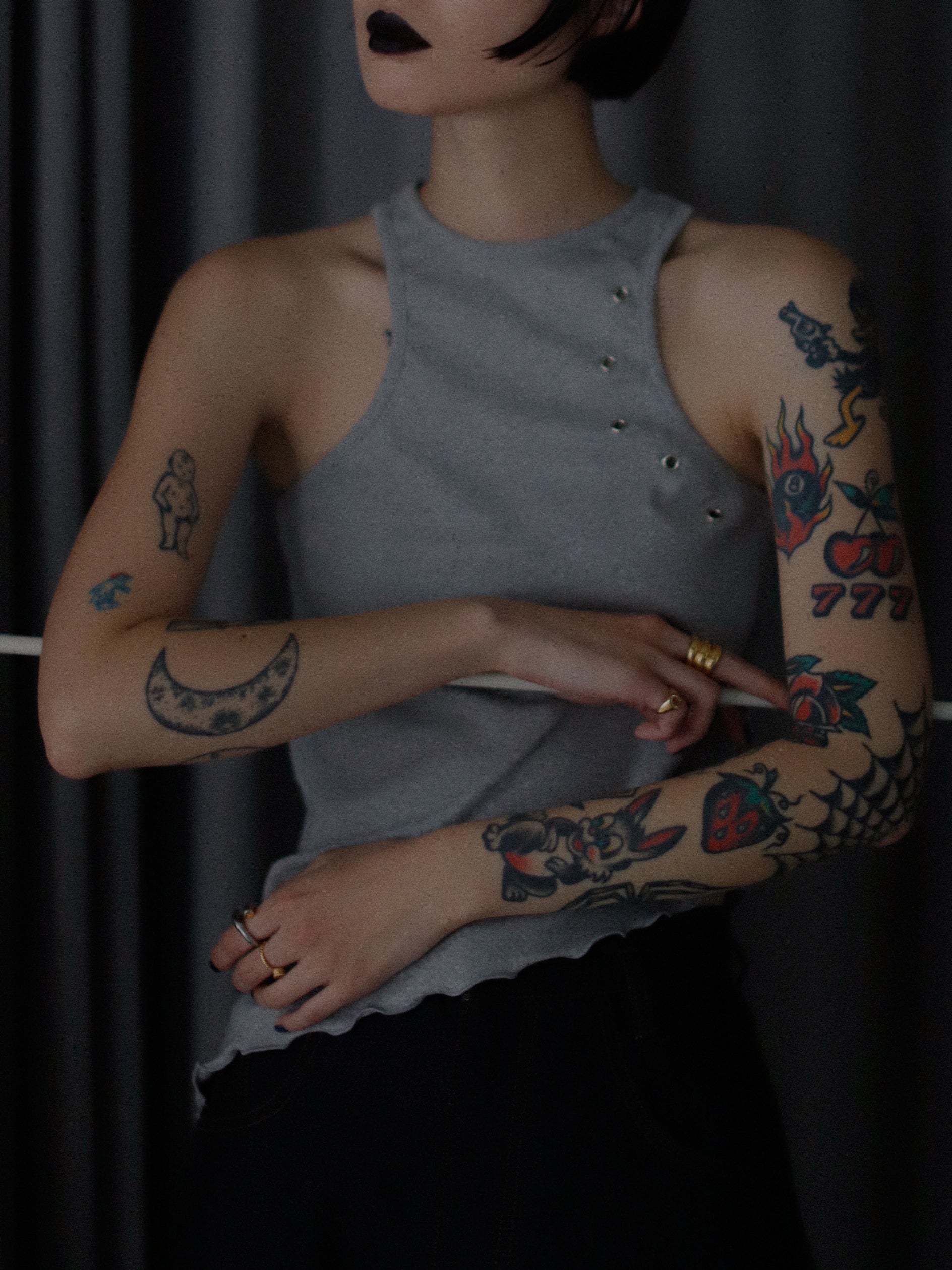 Eyelet Slim Tank Top