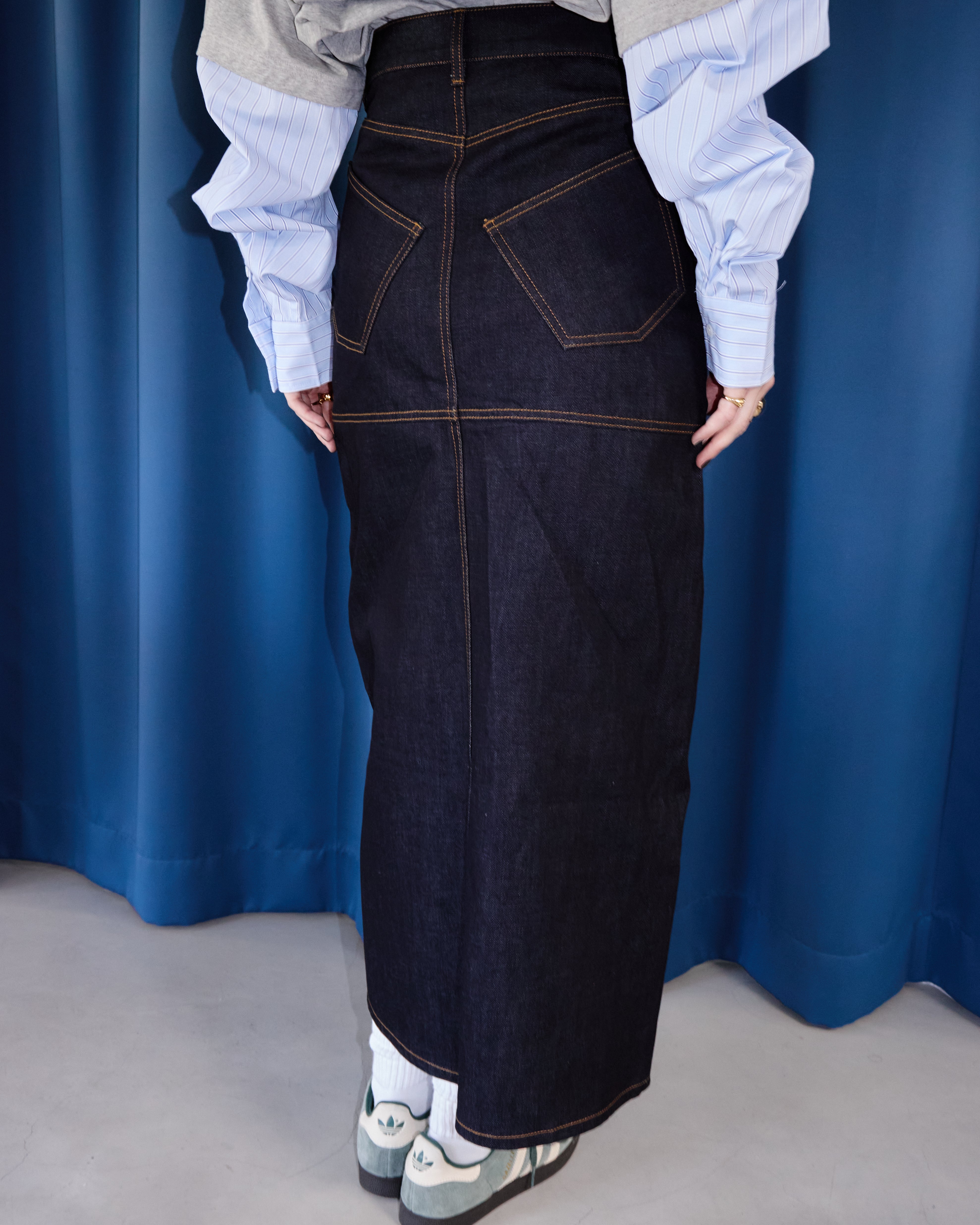 Utility Split Denim Skirt