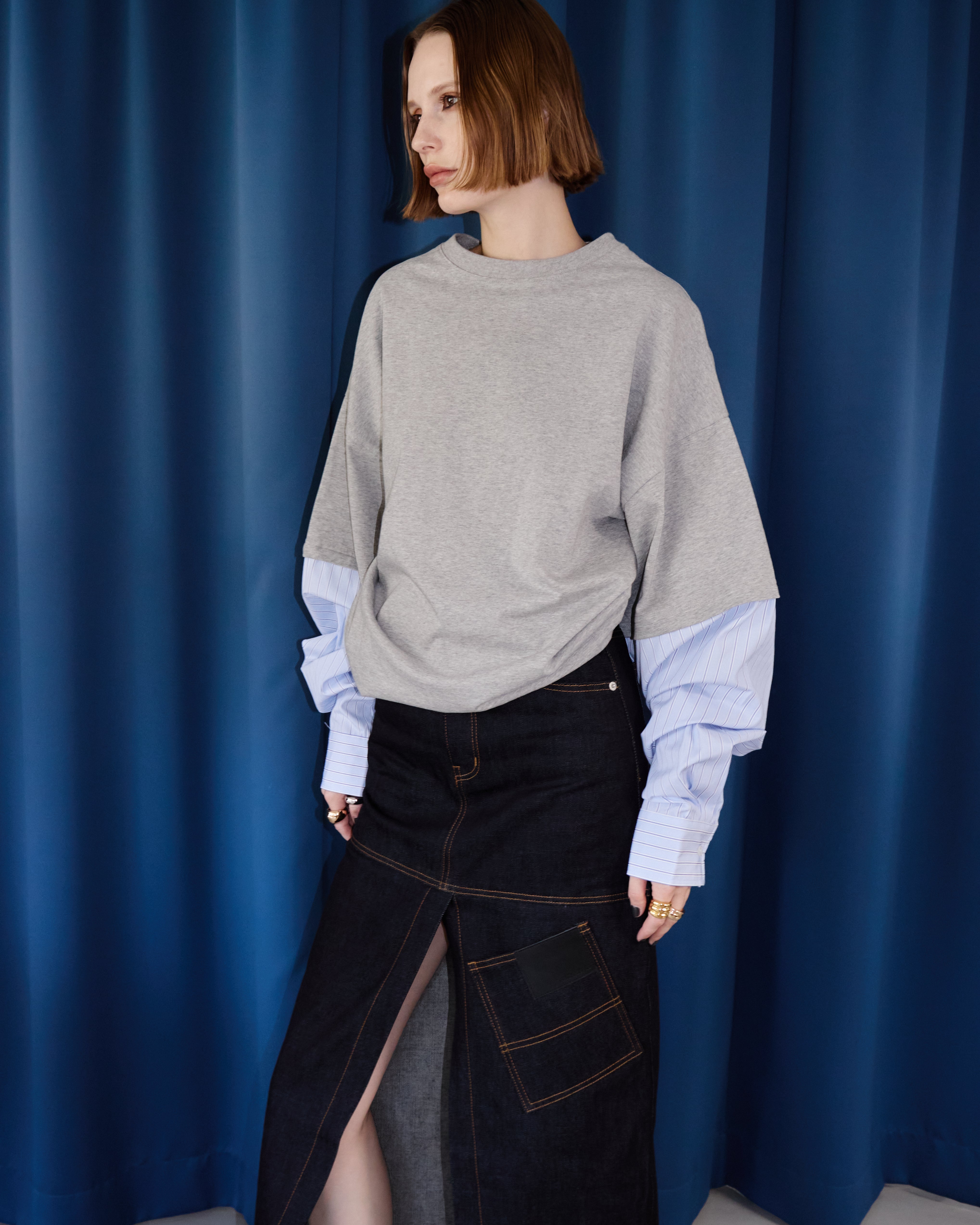 Utility Split Denim Skirt