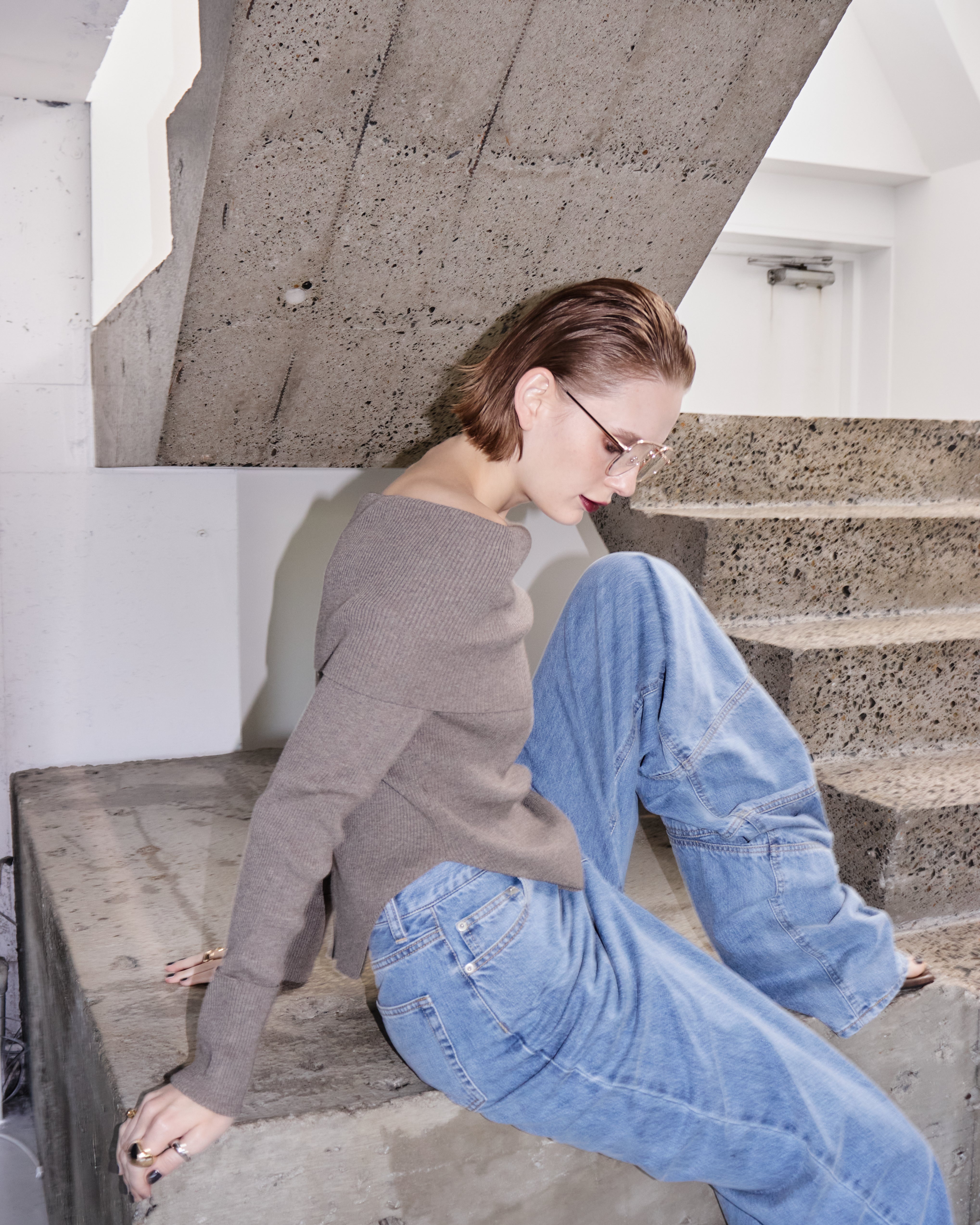 Sculpted Off-Shoulder Knit
