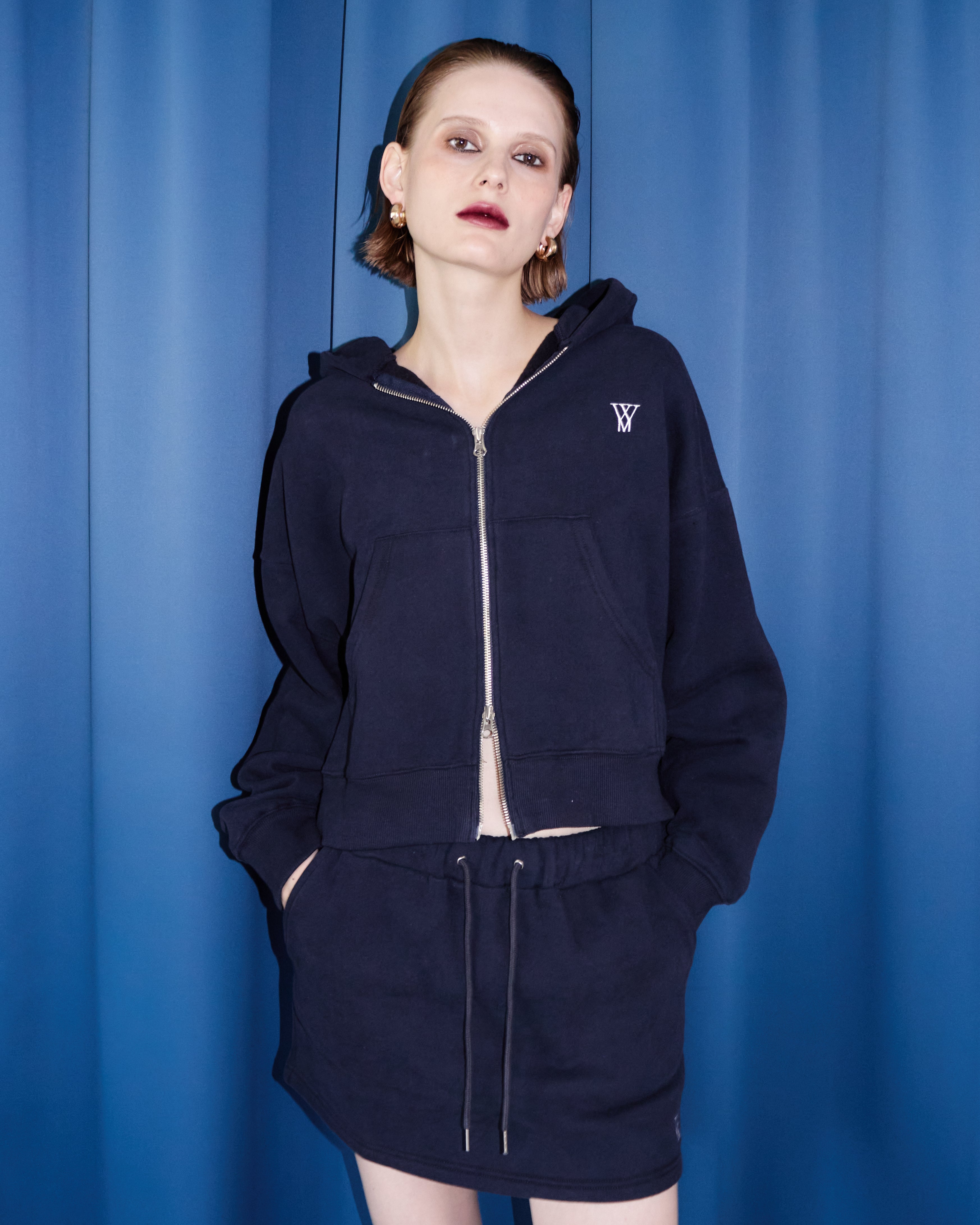 WM Logo Double Zip Hoodie